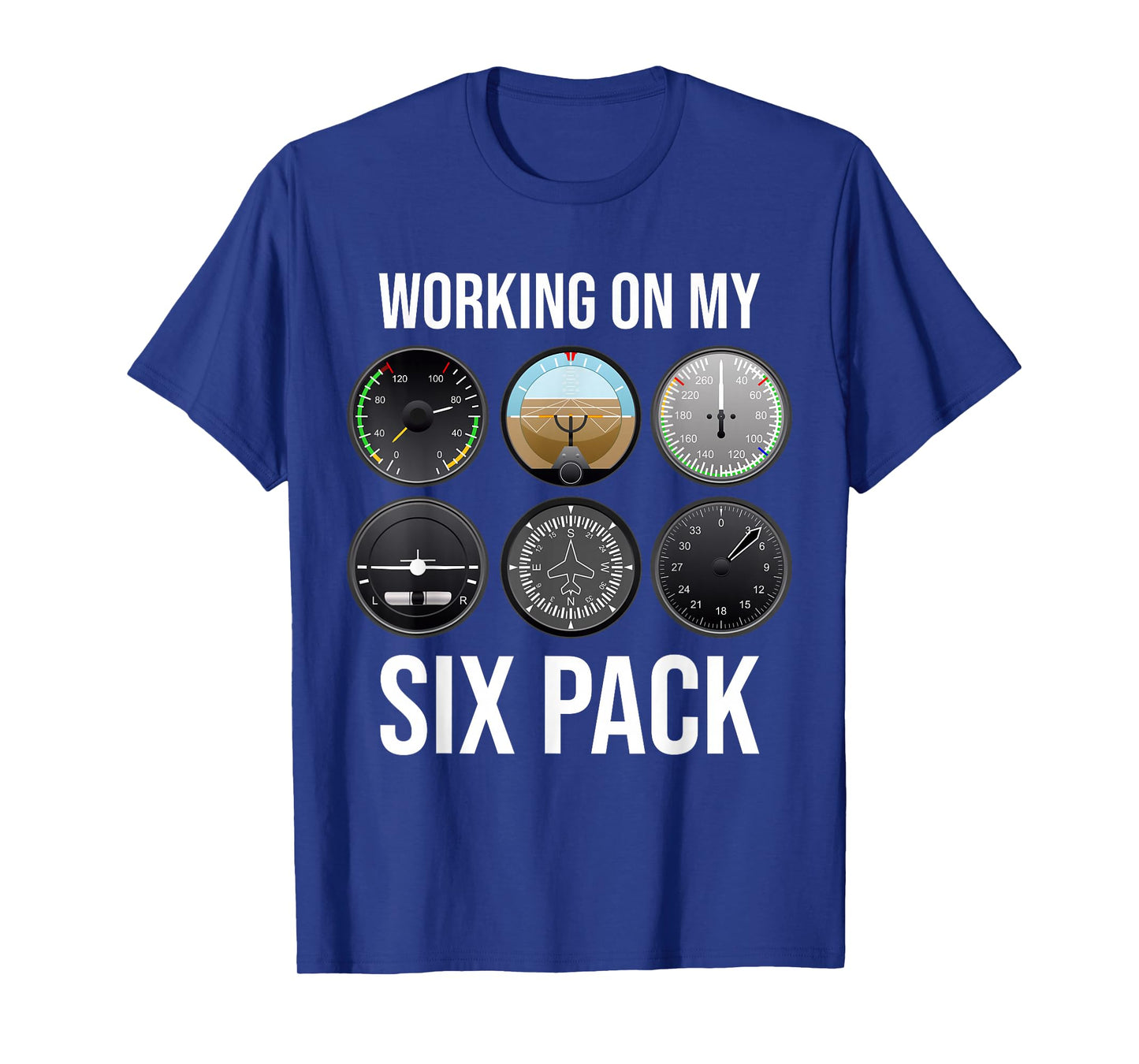 Working On My Six Pack Funny Pilot Aviator Aviation Airline T-Shirt