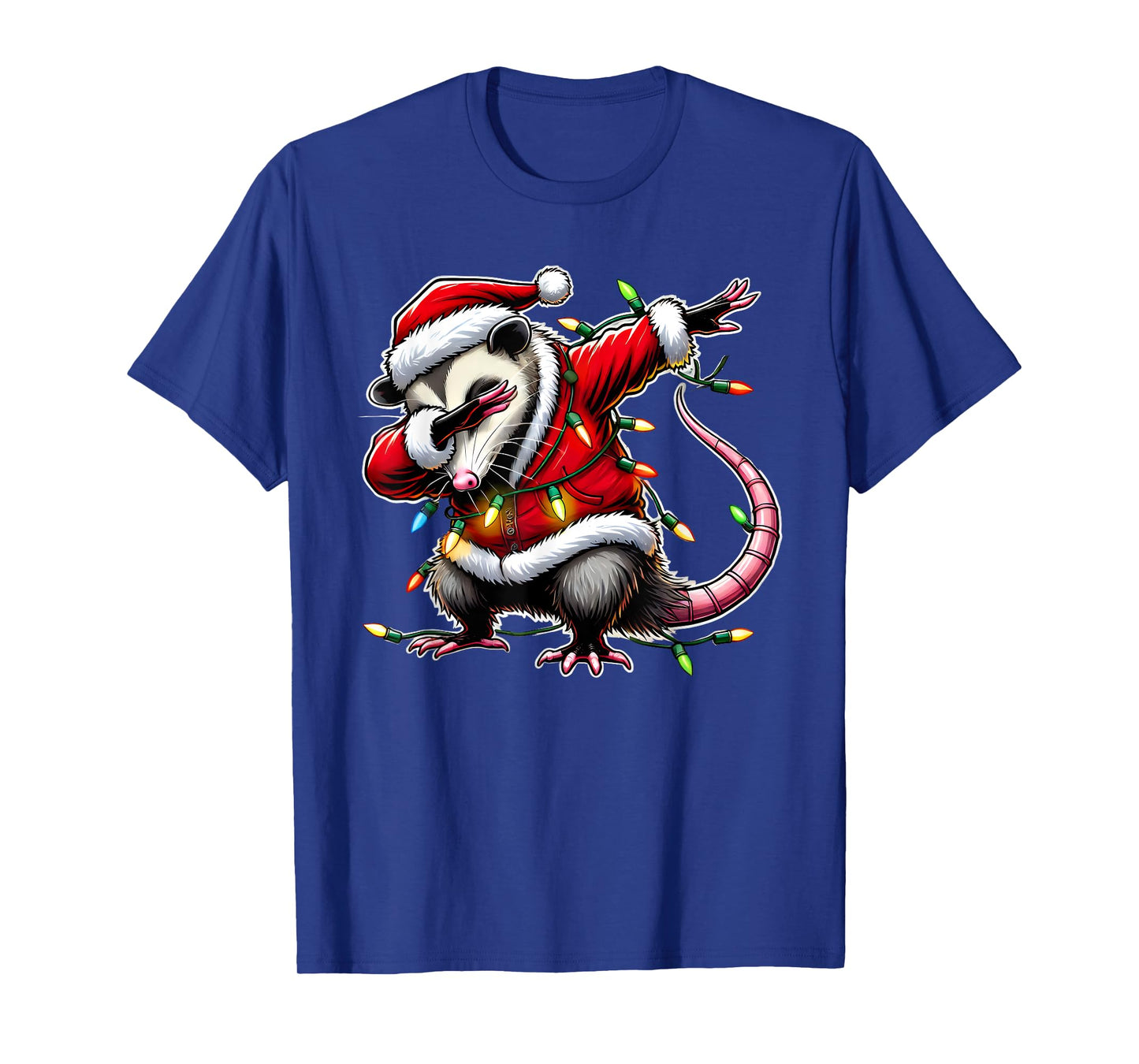 Christmas Santa Costume Dabbing Opossum Xmas Lights Kids Dab T-Shirt