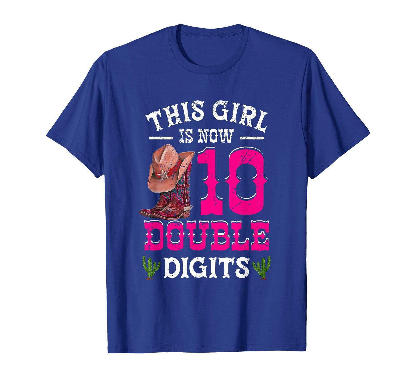 This Girl 's Now 10 Double Digits Western Cowboy Hat Cowgirl T-Shirt
