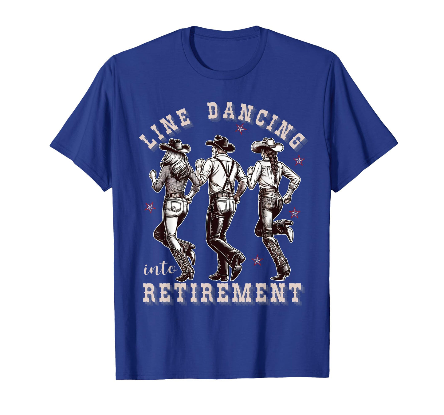 Line Dancing into Retirement Western Cowboy Cowgirl Dance T-Shirt