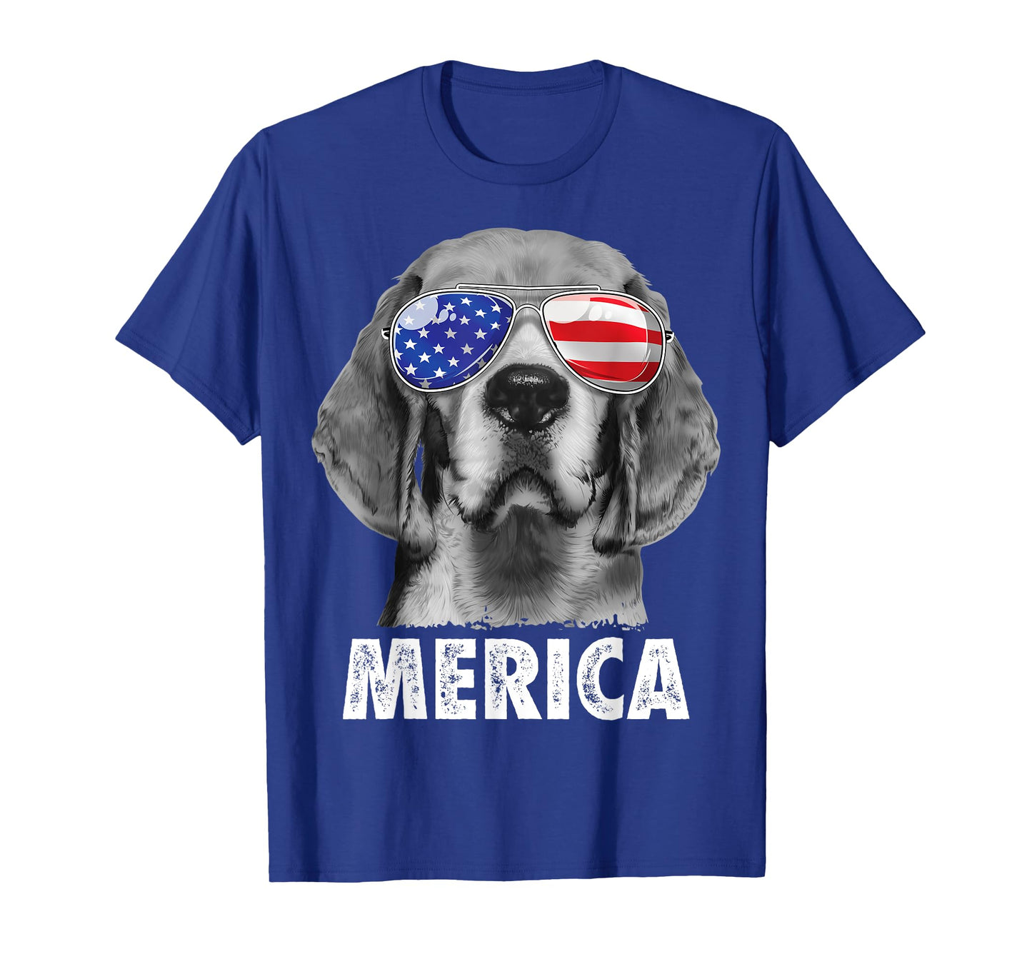 Beagle 4th of July Merica Sunglasses Men USA American Flag T-Shirt