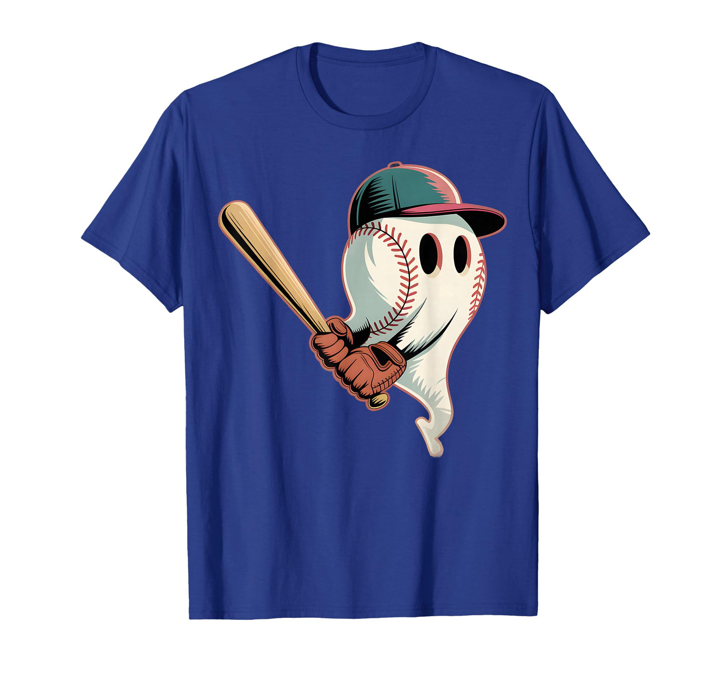 Baseball Swinging Ghost Halloween Costume Design T-Shirt