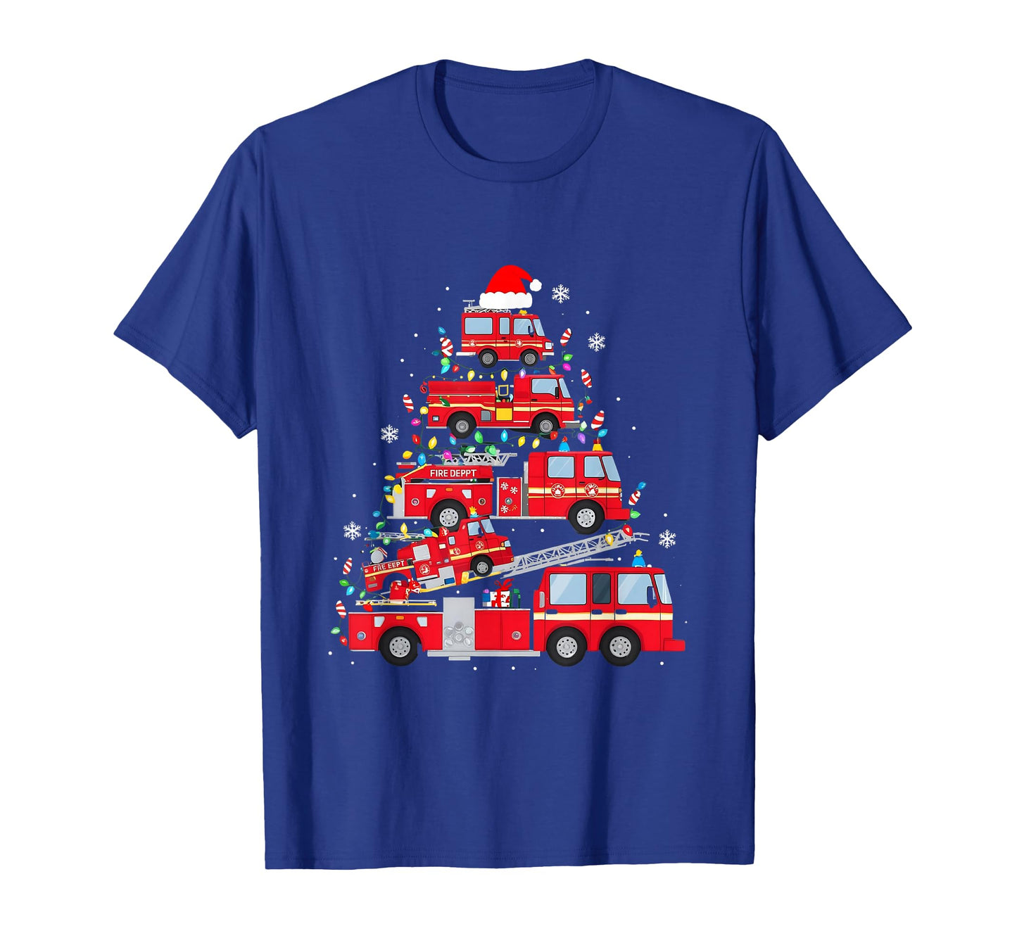 Fire Truck Christmas Tree Firefighter Holiday design T-Shirt