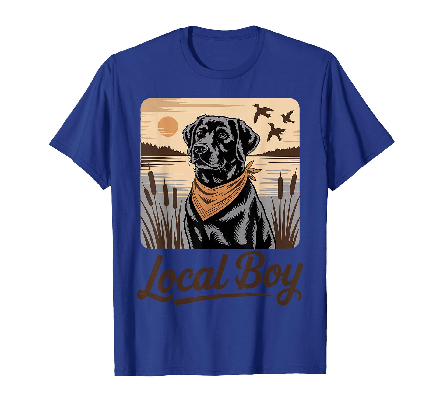 Local Boy Black Labrador Retro Vintage Sunset Southern Boy T-Shirt