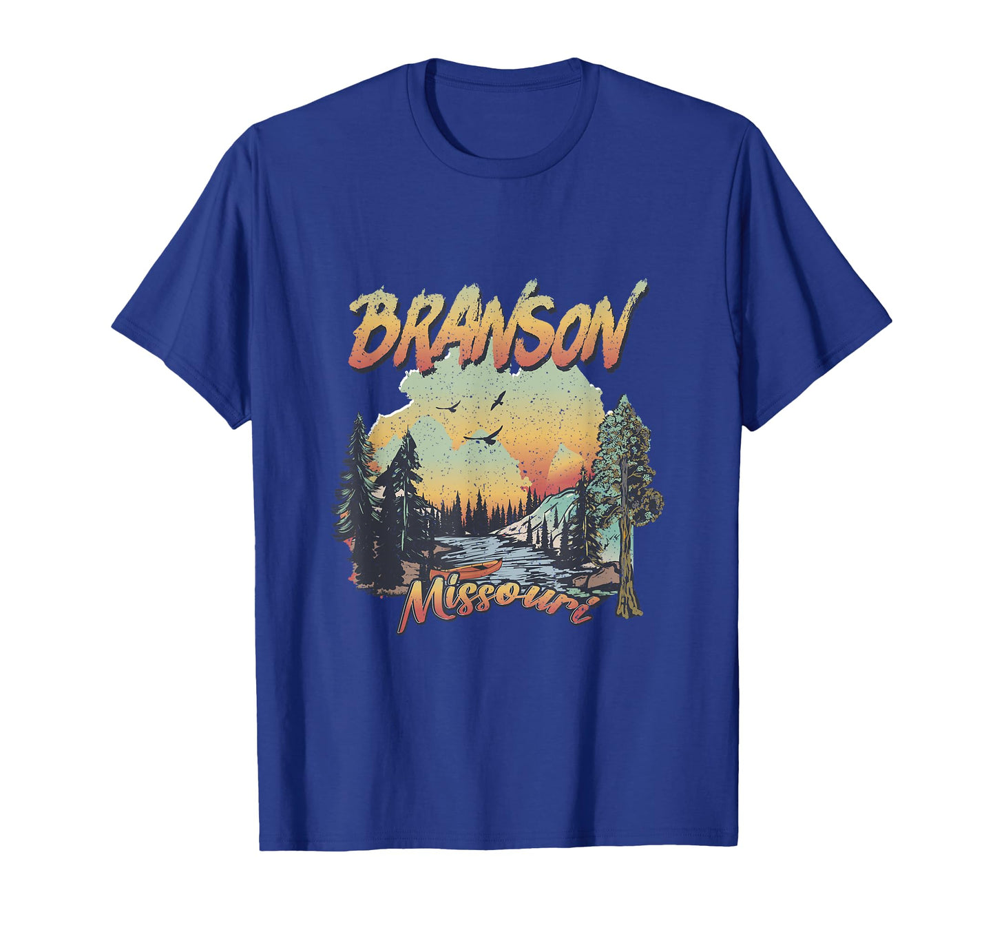 Vintage Branson Missouri Nature Mountain Hiking Souvenir T-Shirt