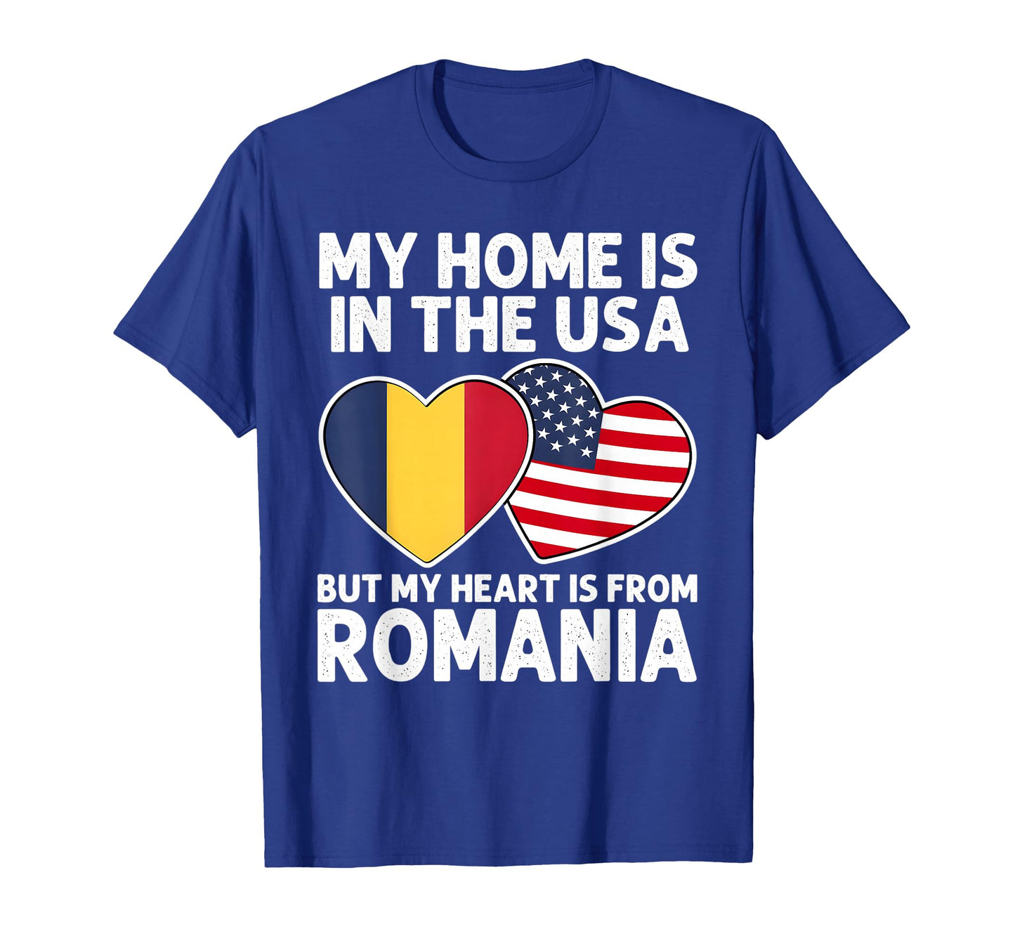 My Home USA My Heart Romania Romanian American Pride Flag T-Shirt