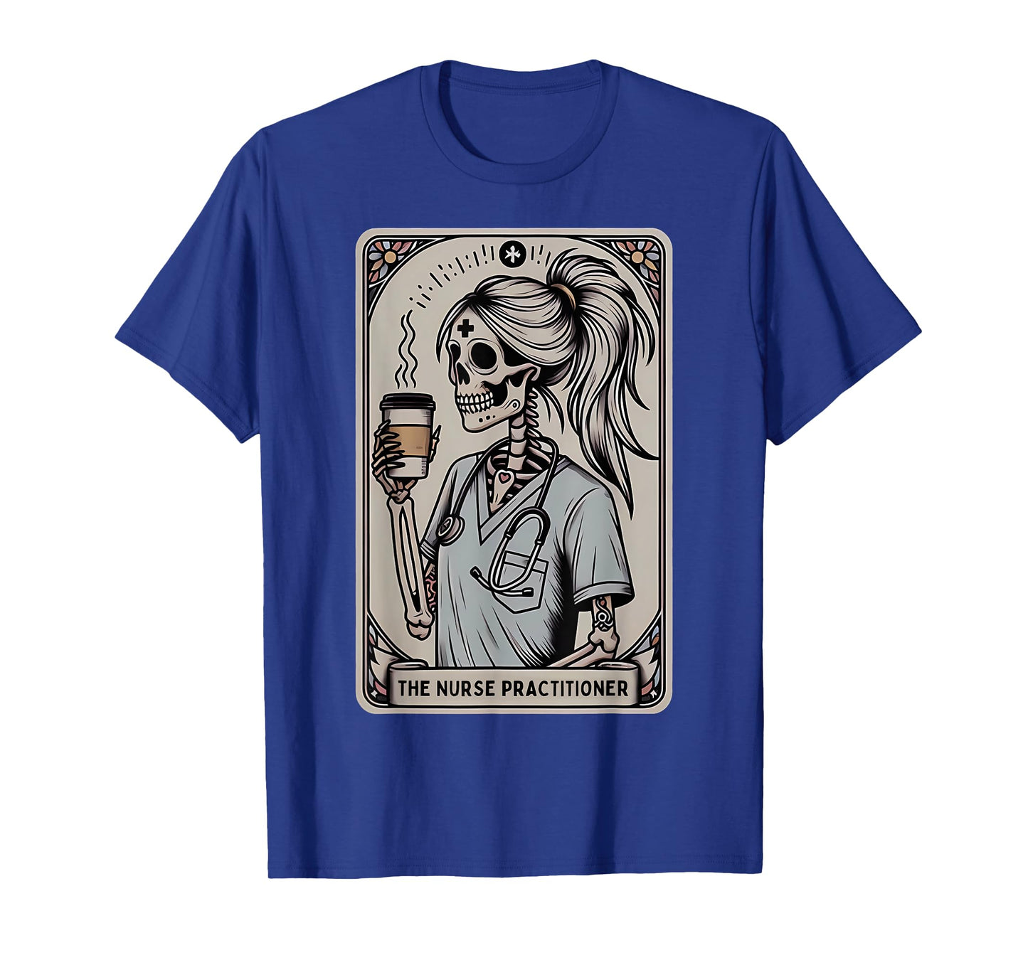Nurse Practitioner Tarot Card Skeleton Halloween Witch Vibes T-Shirt