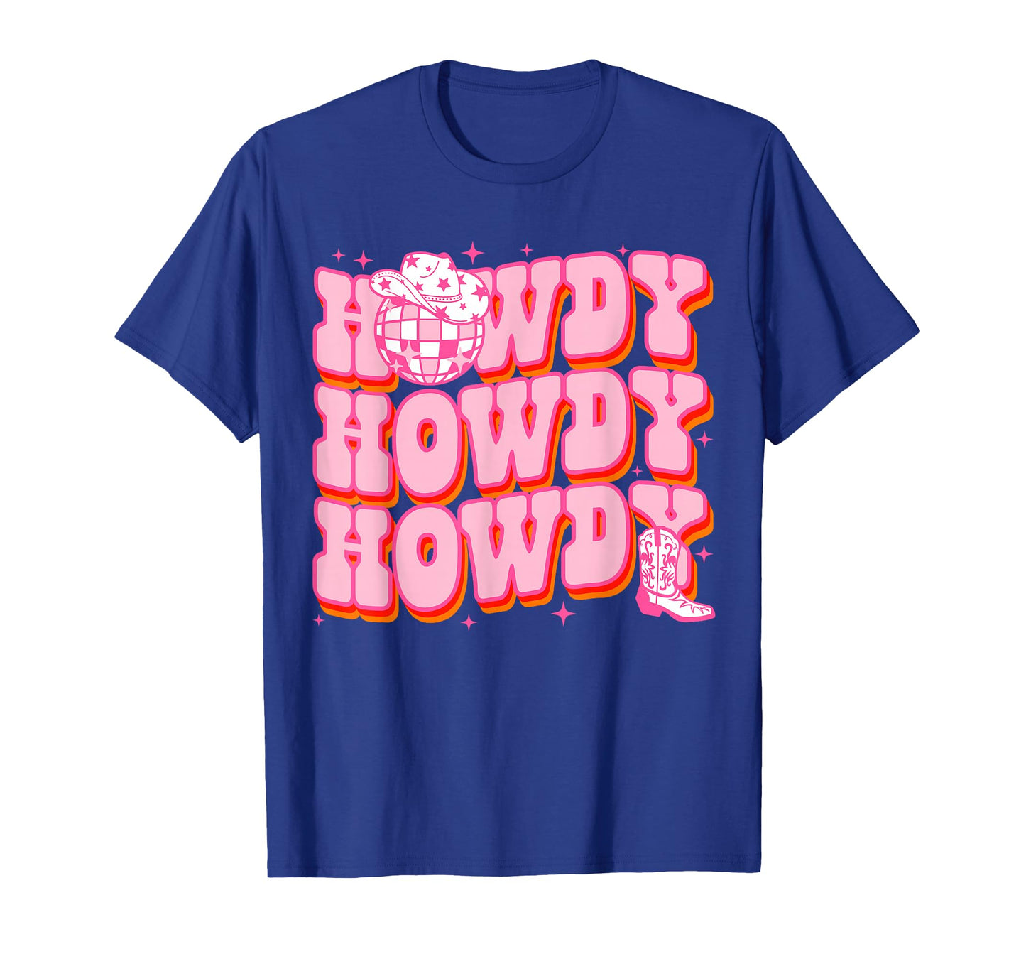 Howdy Southern Western Girl Country Rodeo Pink Disco Cowgirl T-Shirt