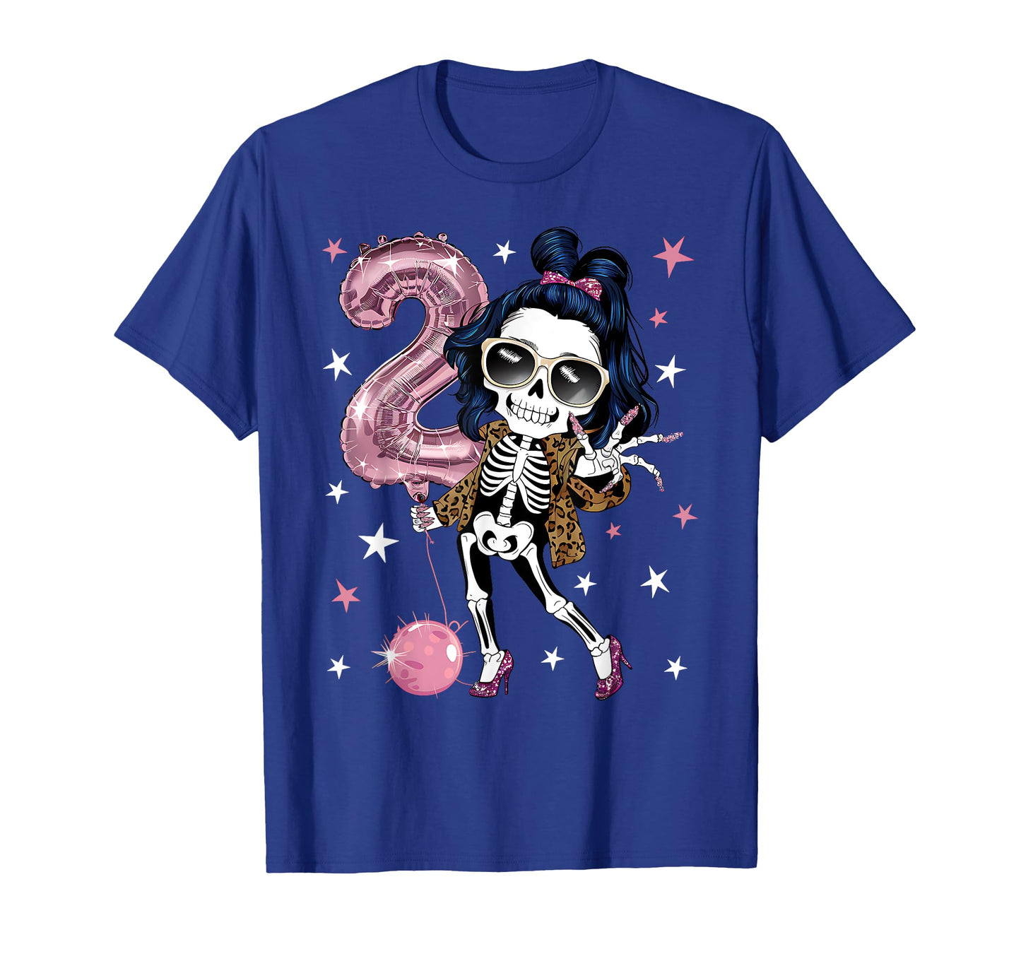 Skeleton Funny Halloween 2nd Birthday Girl T-Shirt