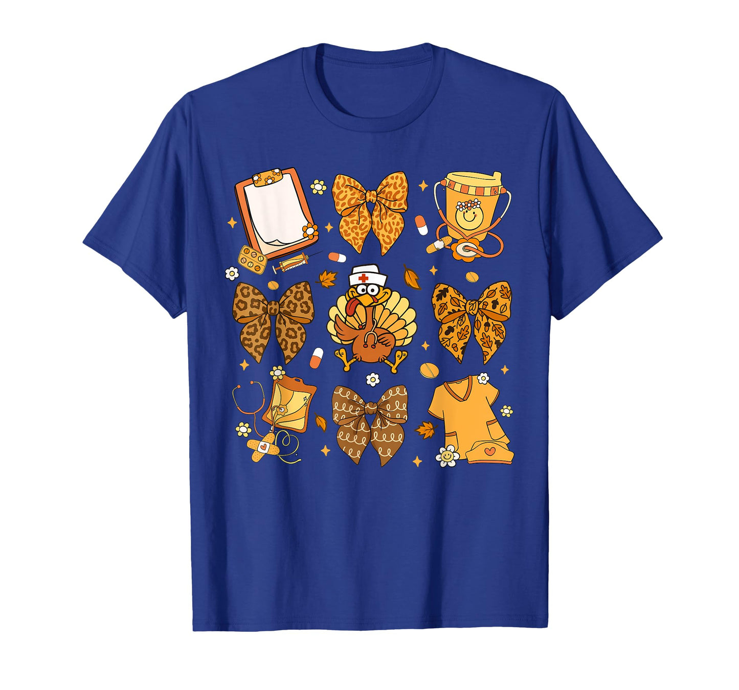 Thanksgiving Nurse Turkey Coquette Bow Autumn Men Women Kids T-Shirt