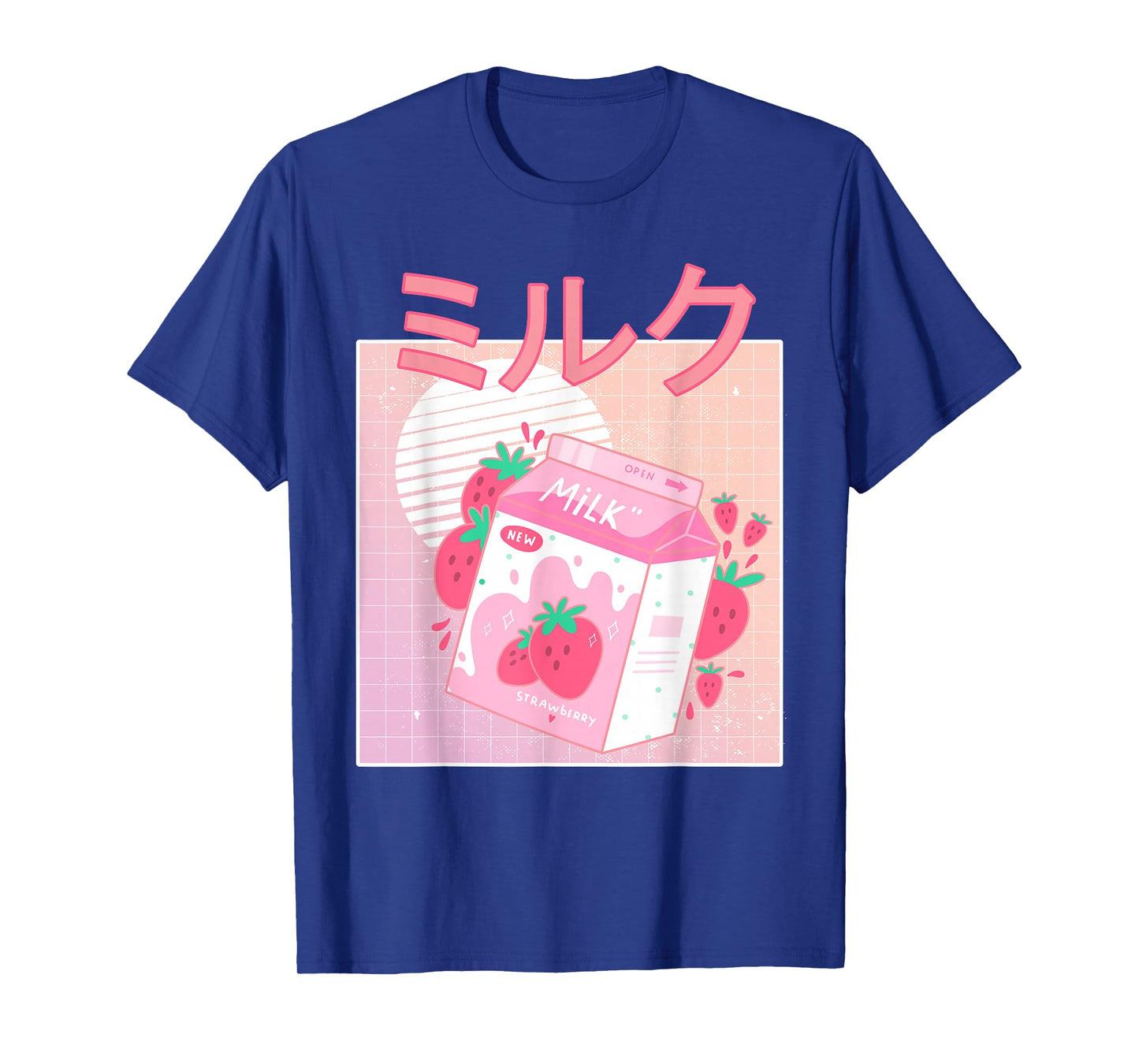 Funny Retro 90s Japanese Kawaii Strawberry Milk Shake Carton T-Shirt