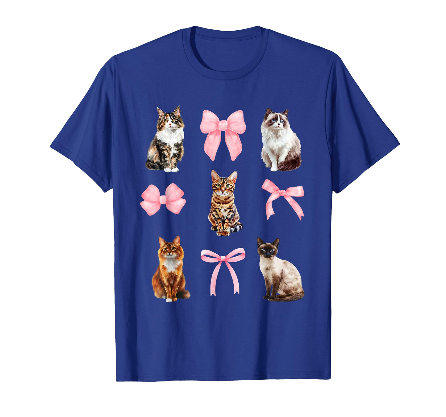 Cute Cat Coquette and Pink Bows for Cat Lovers T-Shirt