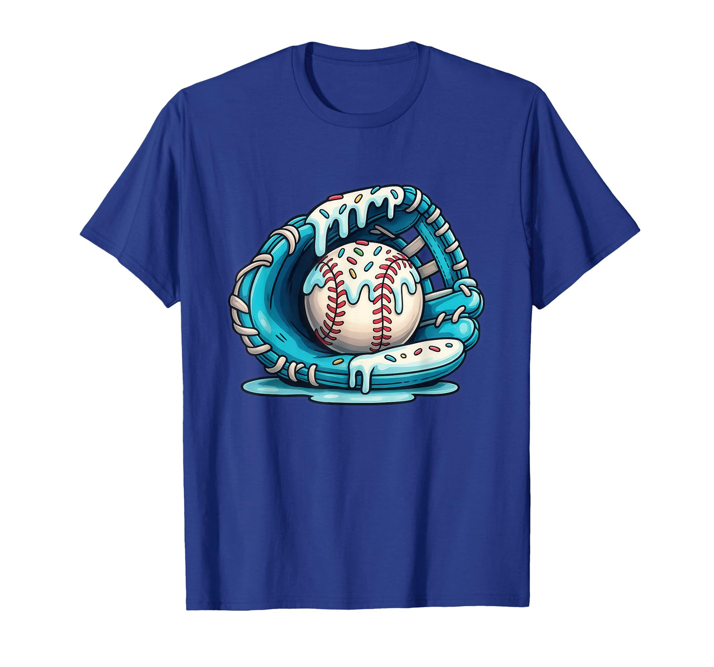 Baseball Drip Ice Cream Sprinkles Baseball Glove T-Shirt