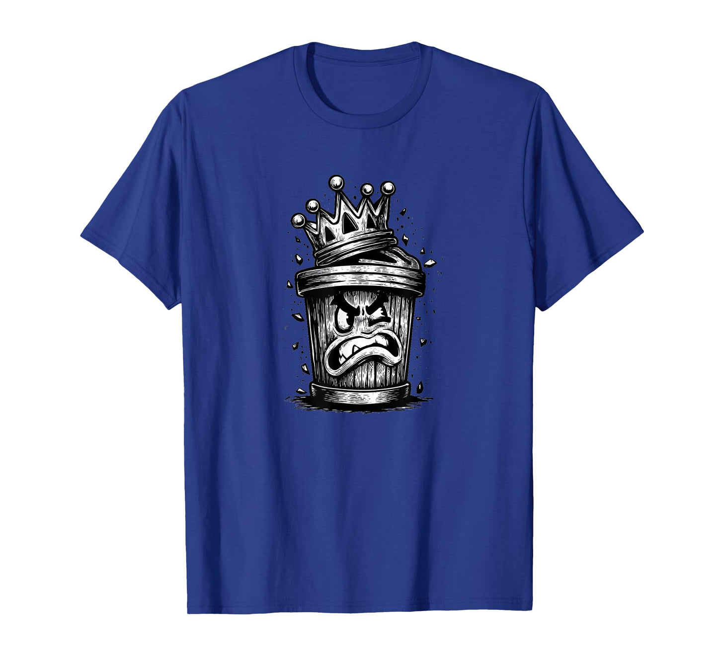Grumpy Trash Can King with Crown Look T-Shirt