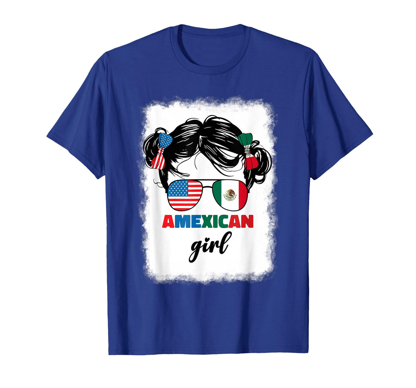 Half Mexican And American Mexico America Usa Flag Kids Girls T-Shirt