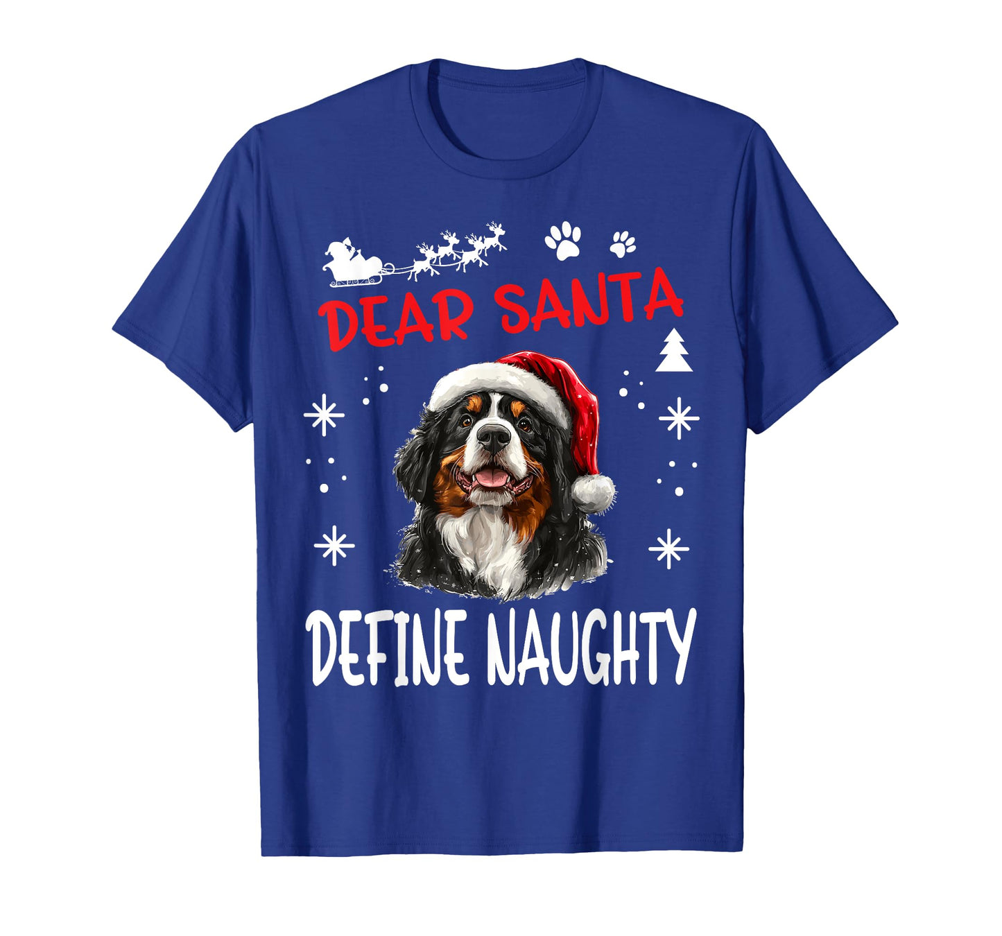 Cute Bernese Mountain Dog Christmas Dear Santa Define T-Shirt