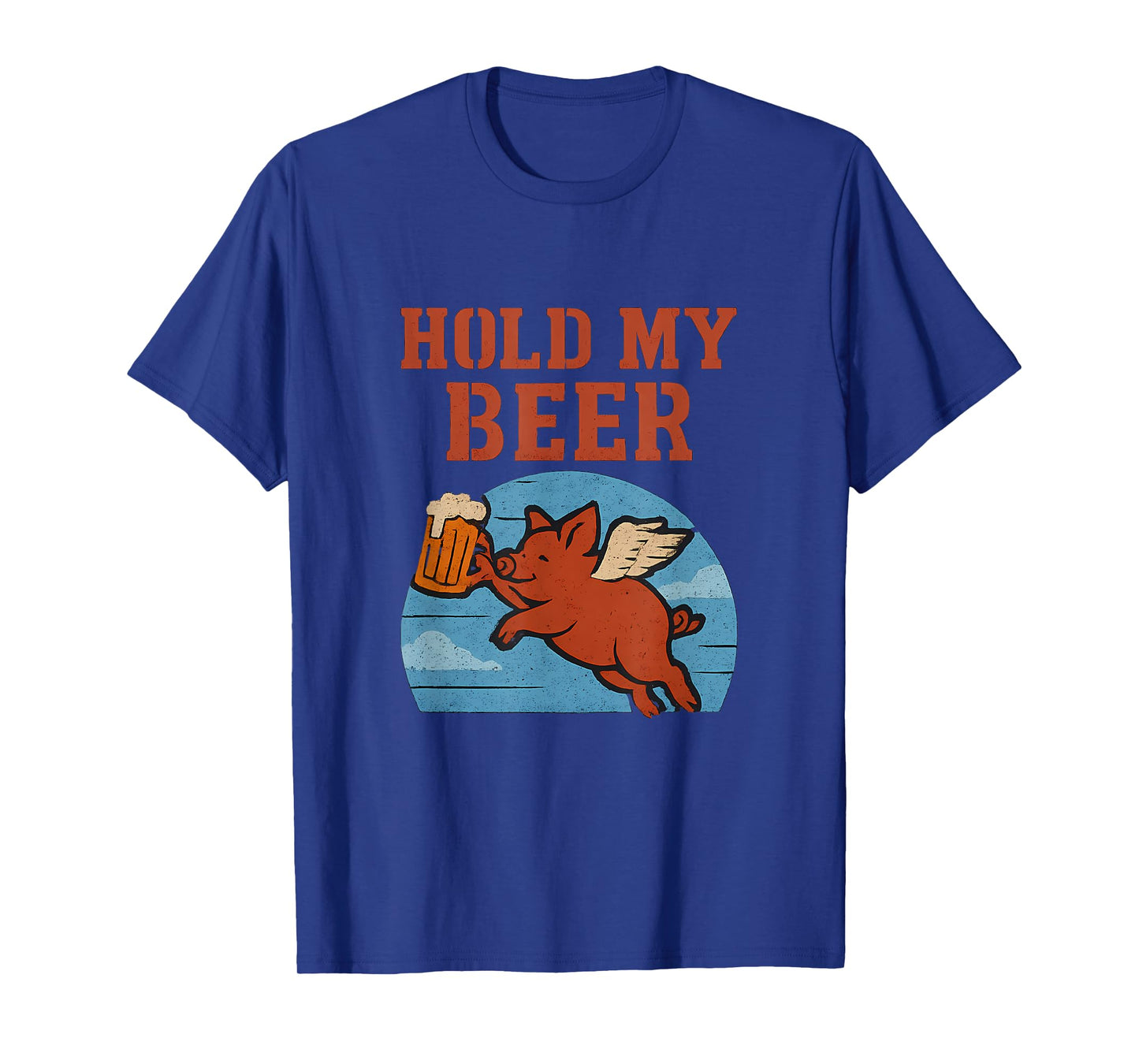 Hold My Beer Flying Pig Barnyard Humor Graphic T-Shirt