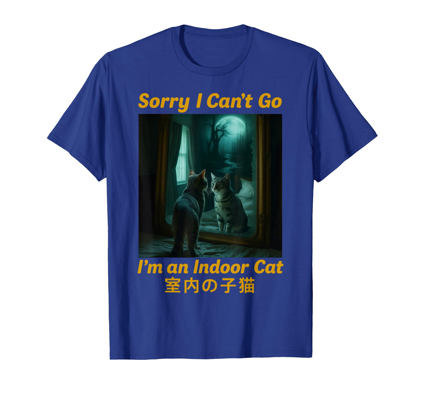HUGvyn Meme Cat: Funny Sorry I Can’t Go I’m an Indoor Cat T-Shirt