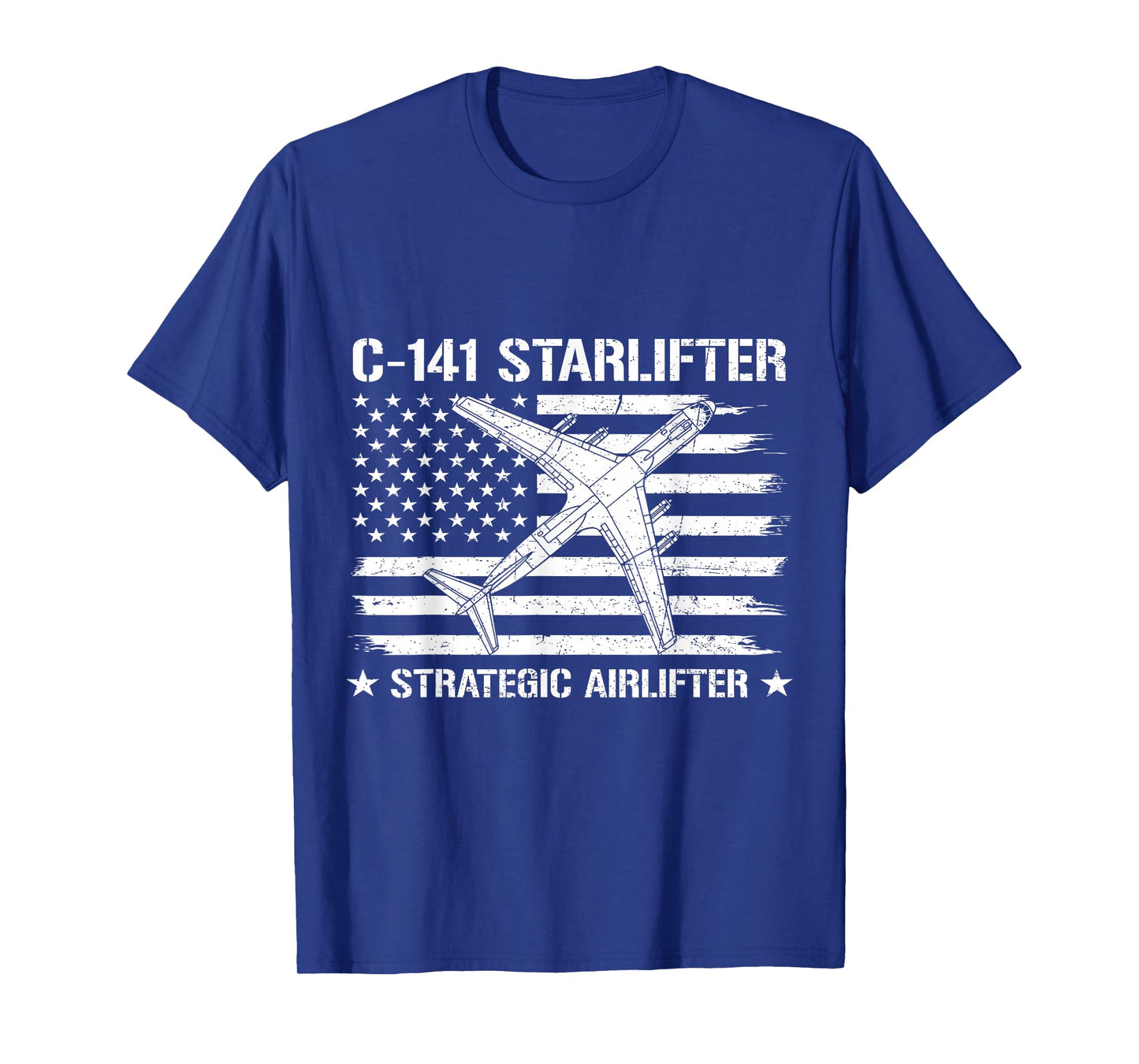 C-141 Starlifter Flag US Military Strategic Airlifter Plane T-Shirt
