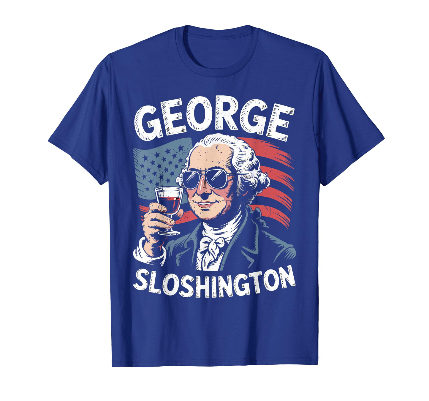 Funny George Sloshington Washington Drinking 4th July Men T-Shirt