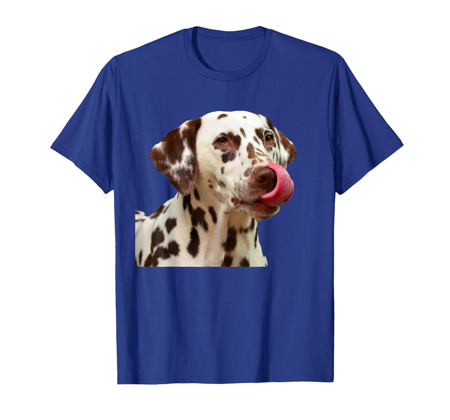 Dalmatian Tongue Licking Funny Cute Liver Color Spots T-Shirt