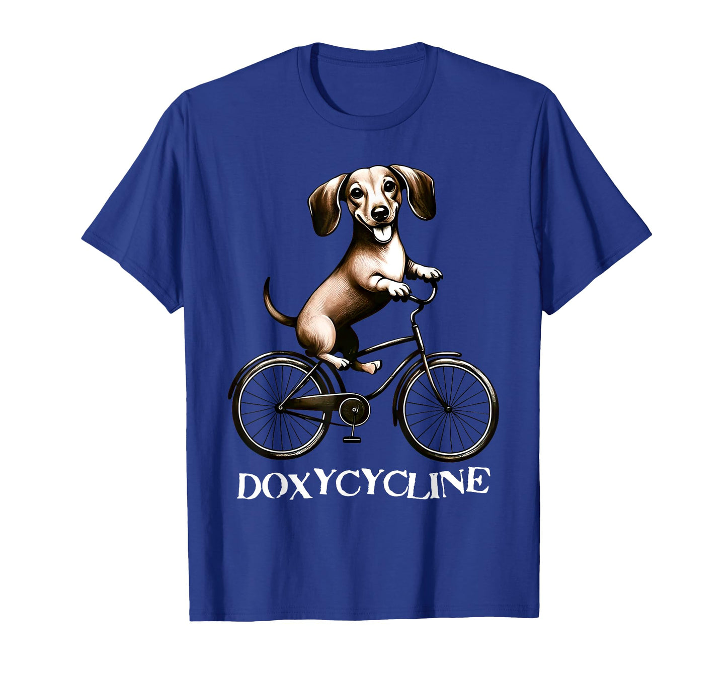 Doxycycline Pharmacy Pun Dachshund On Bicycle Veterinary T-Shirt