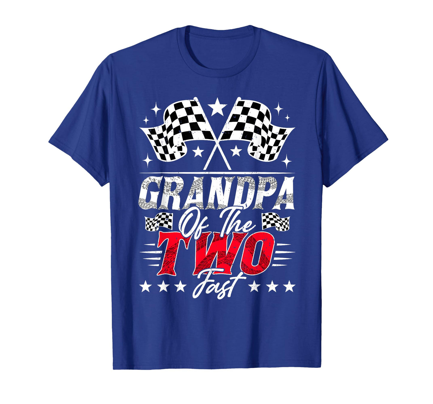 Grandpa Of The Two Fast Second Birthday Racing Car Family T-Shirt