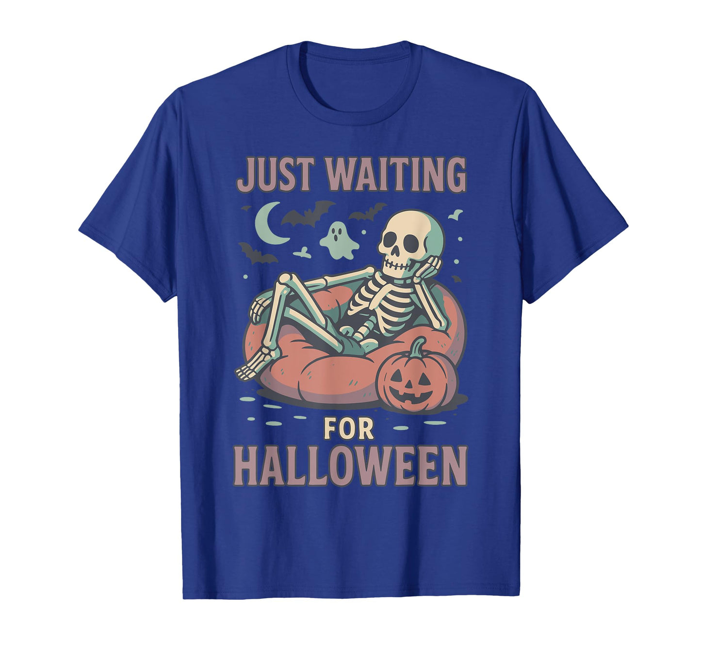 Funny Spooky Skeleton Summerween Waiting for Halloween T-Shirt
