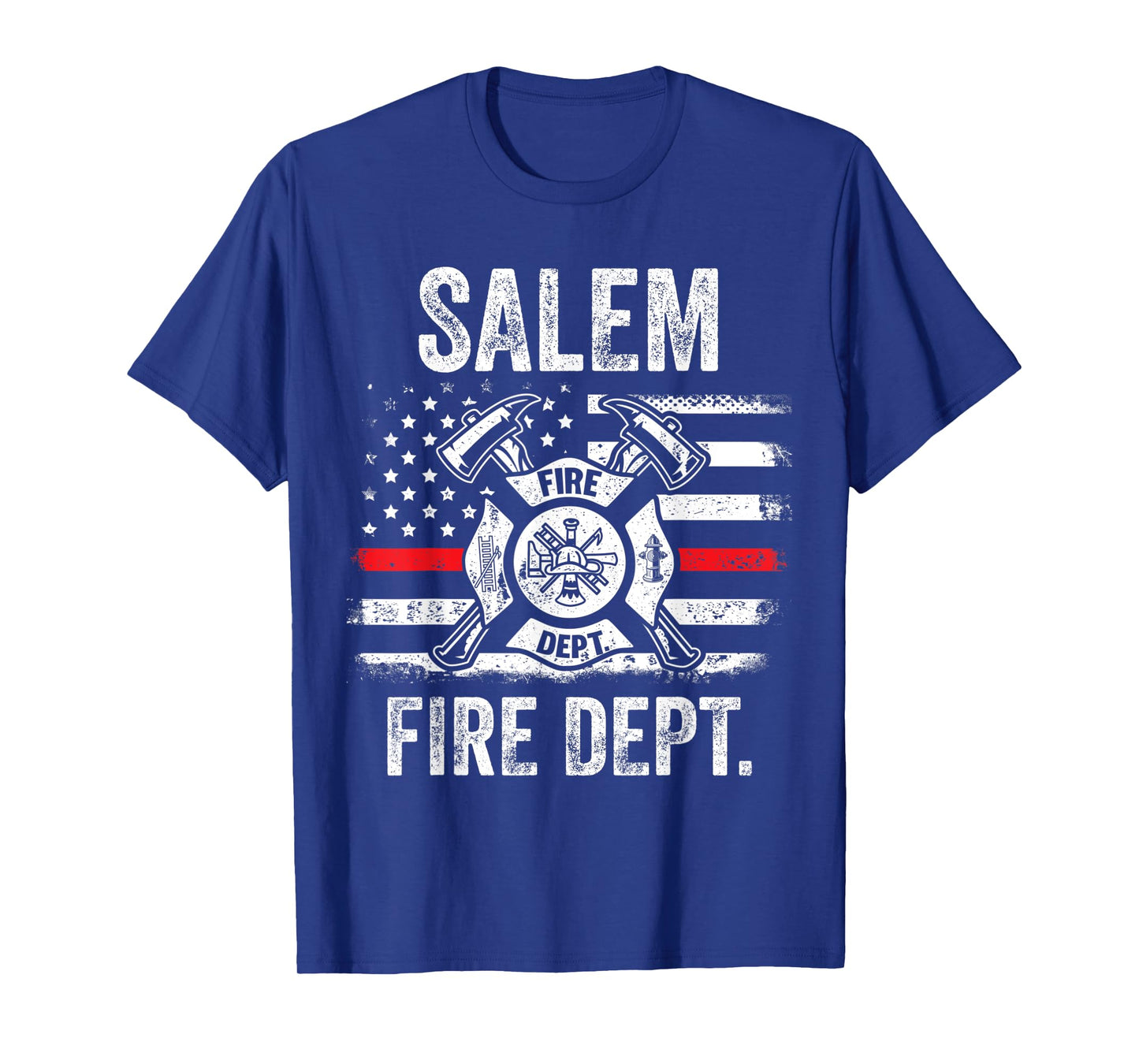 Salem Massachusetts Fire Department Thin Red Line Fireman T-Shirt