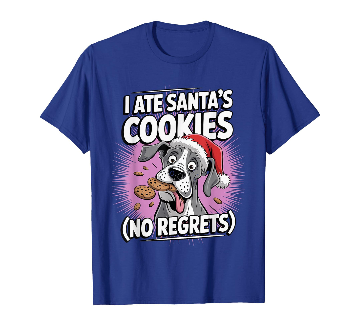 I Ate Santas Cookies Xmas Puppy Funny Christmas Great Dane T-Shirt