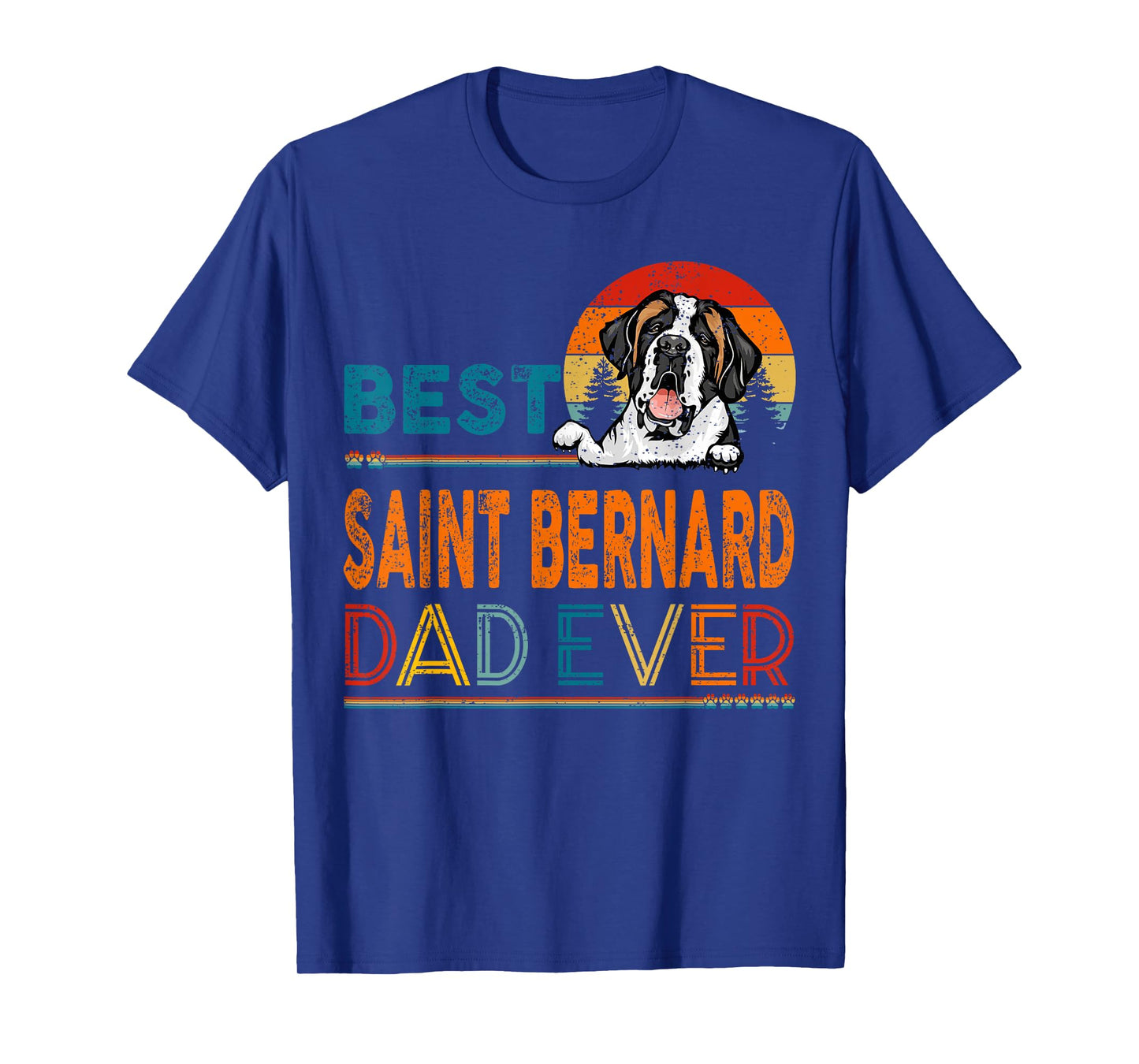 Best Saint Bernard Dad Ever Vintage Father's Day Dog Lover T-Shirt