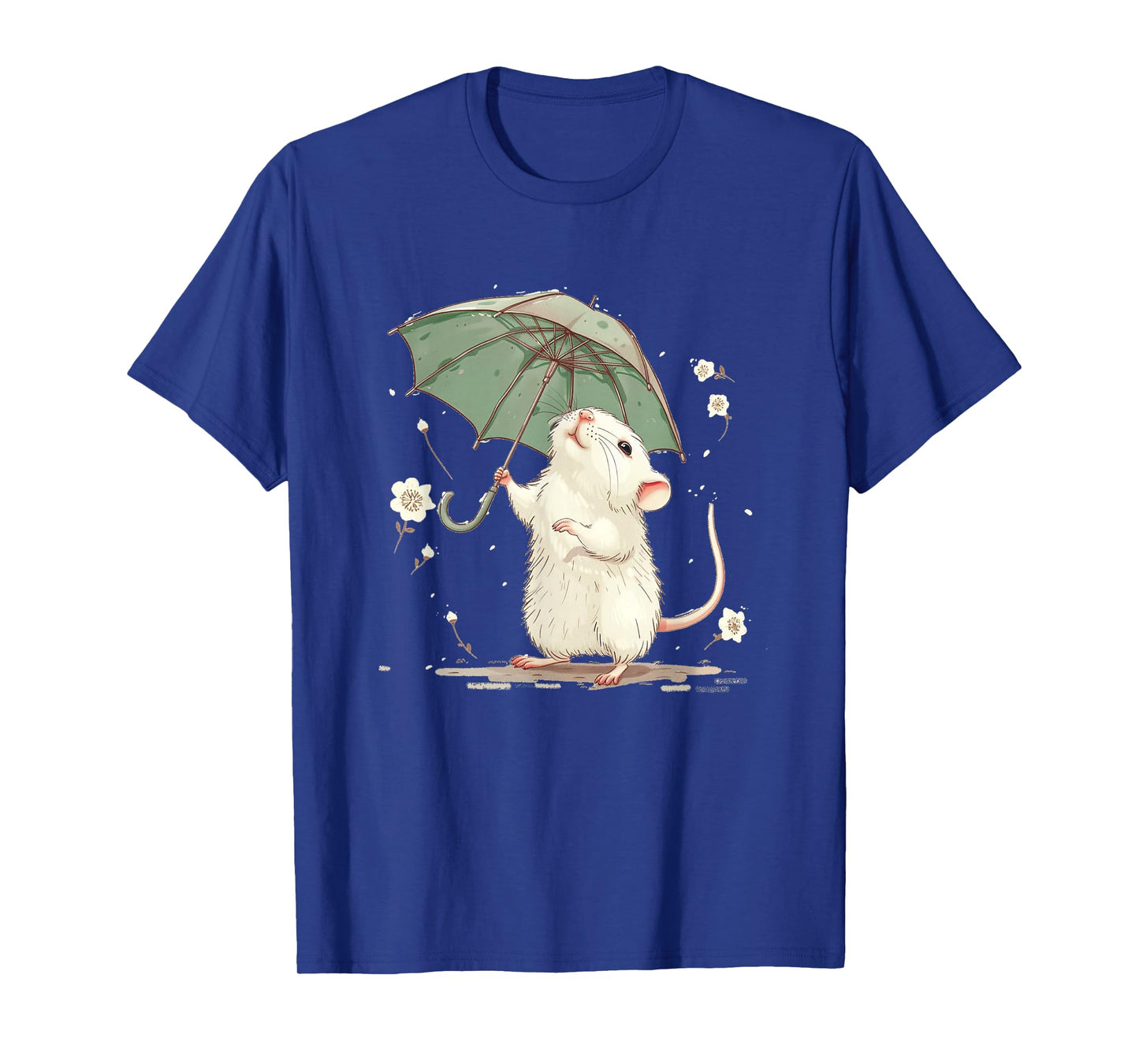 Cute white Rat with Umbrella Costume for Man and Woman T-Shirt