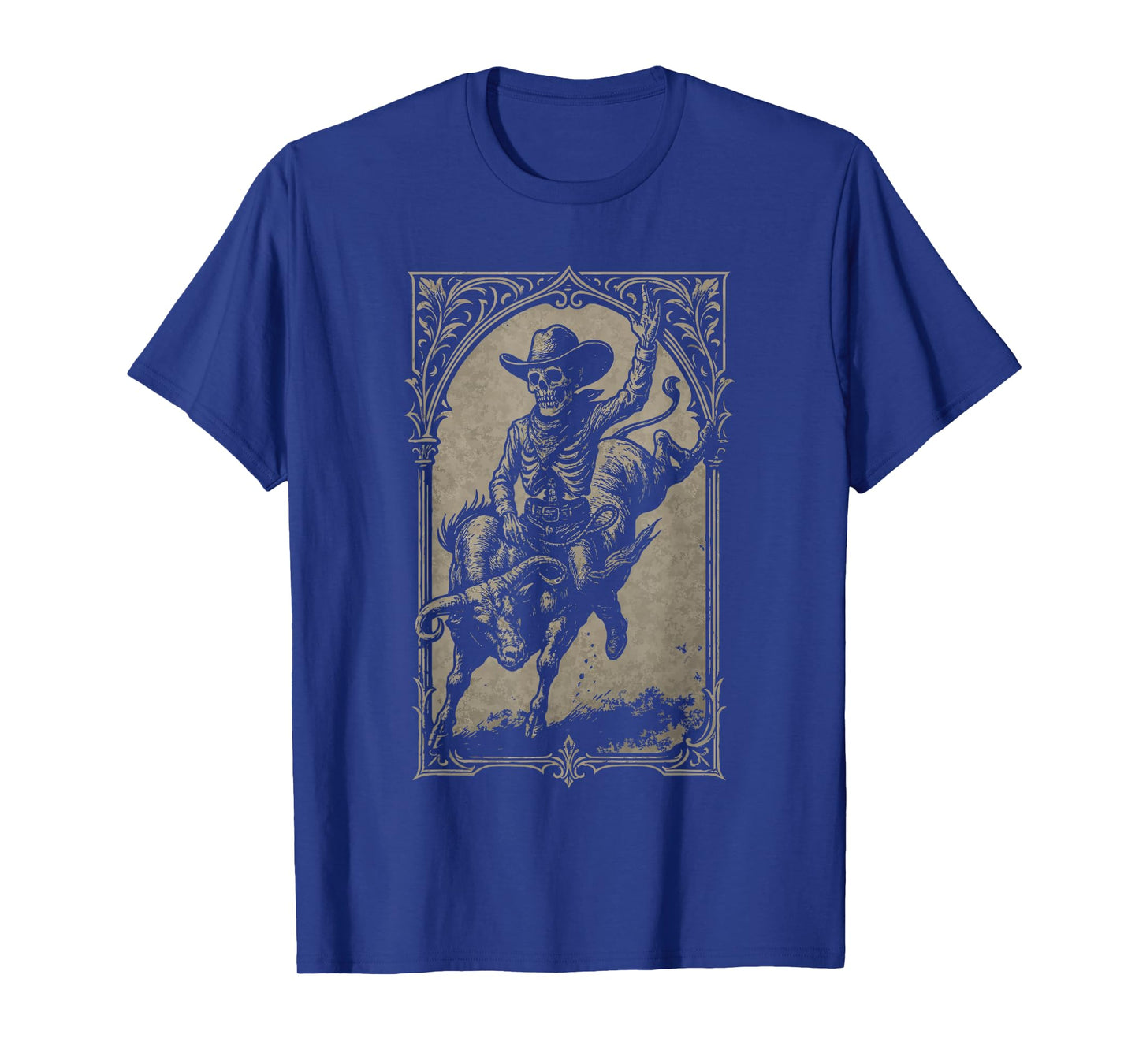 Skeleton Cowboy Bull Rider Western Gothic Grunge Goth Skull T-Shirt