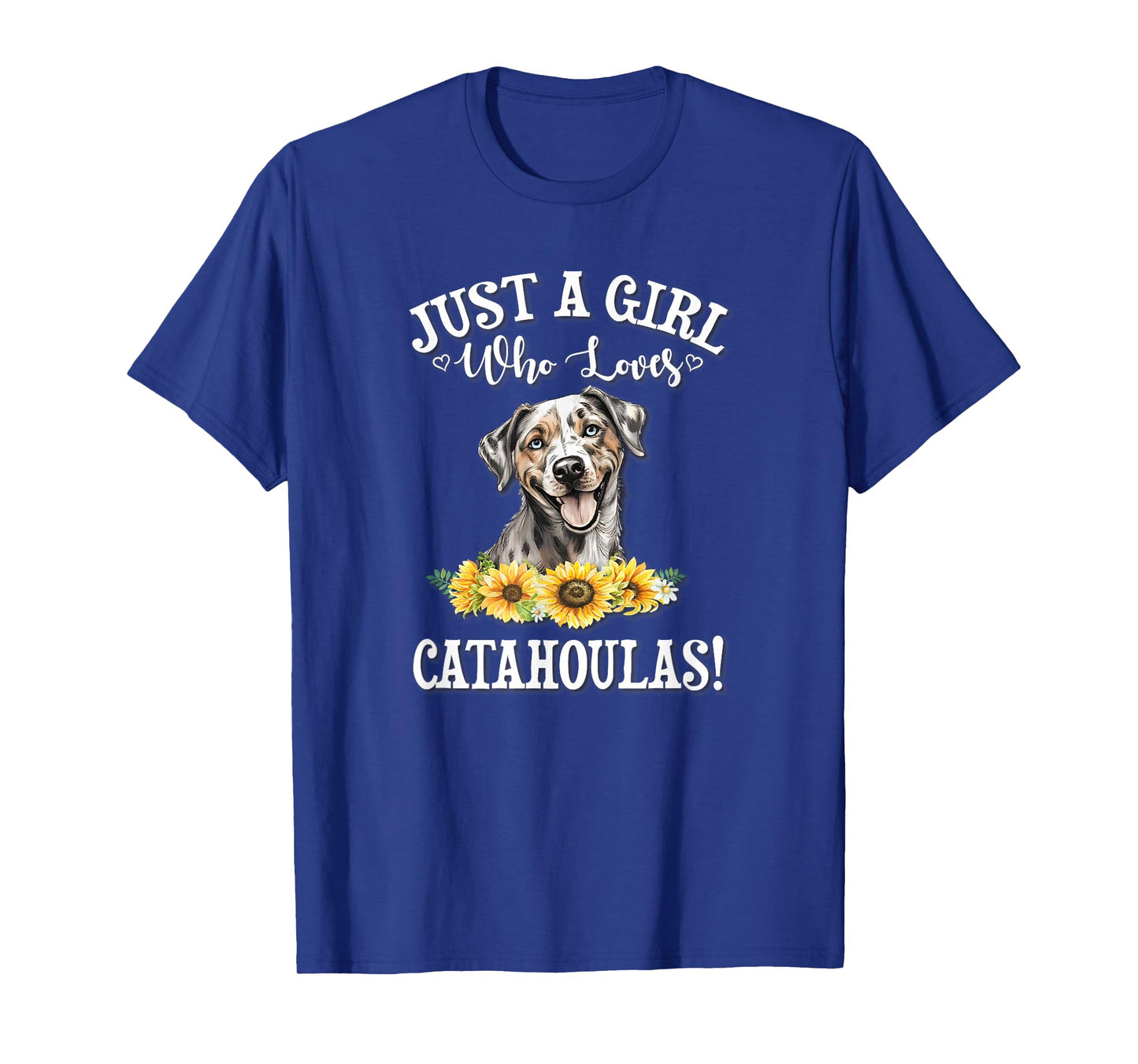 Womens Flowers Just A Girl Who Loves Catahoula Leopard Dogs T-Shirt