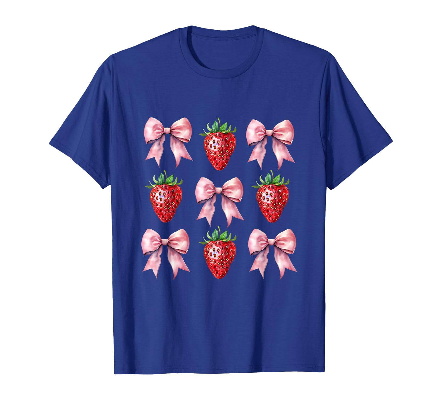 Cute Pink Bow Coquette Strawberry T-Shirt