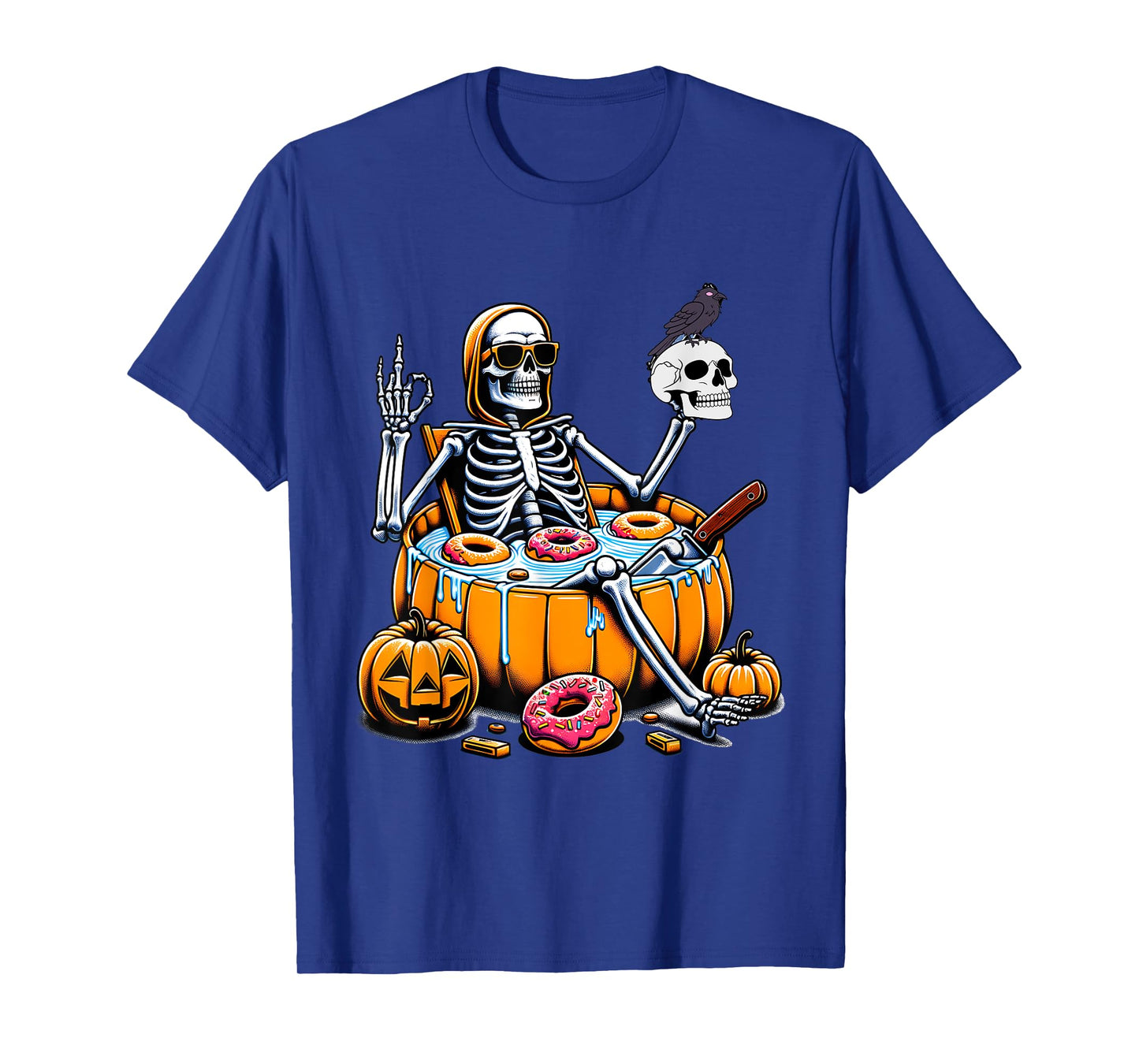 Halloween Just Chillin Skeleton Summerween Donut Women Men T-Shirt