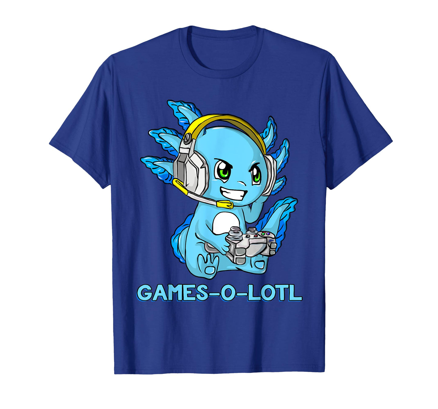 Gamesolotl Axolotl Gamer with Headset Cute Anime Kawaii T-Shirt