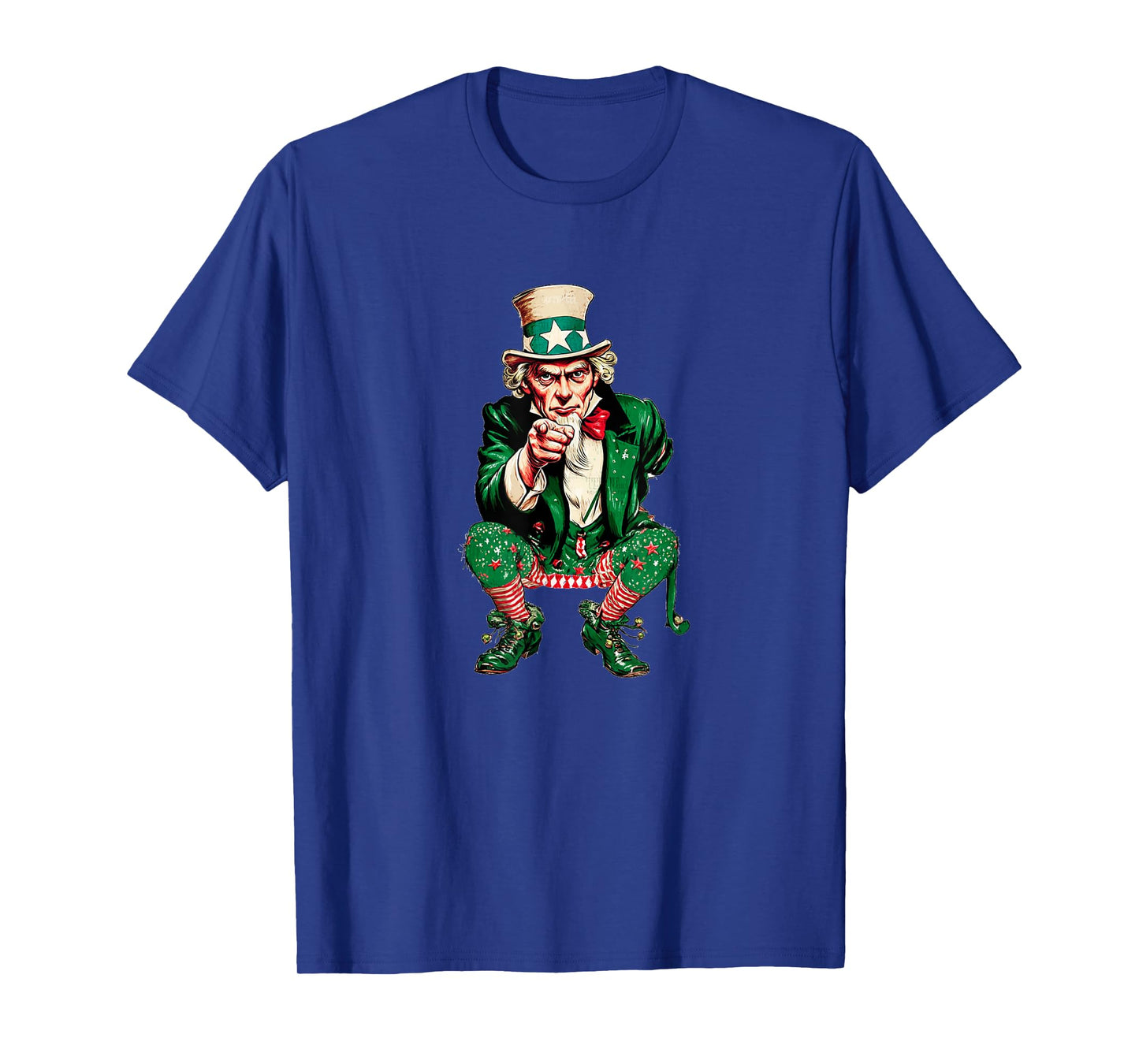 Funny Uncle in Christmas Elf Costume for Festive Sam Lovers T-Shirt