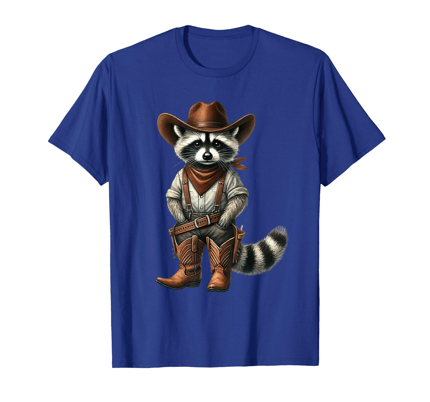 Vintage Raccoon Cowboy Funny Trash Cat Panda Western Country T-Shirt