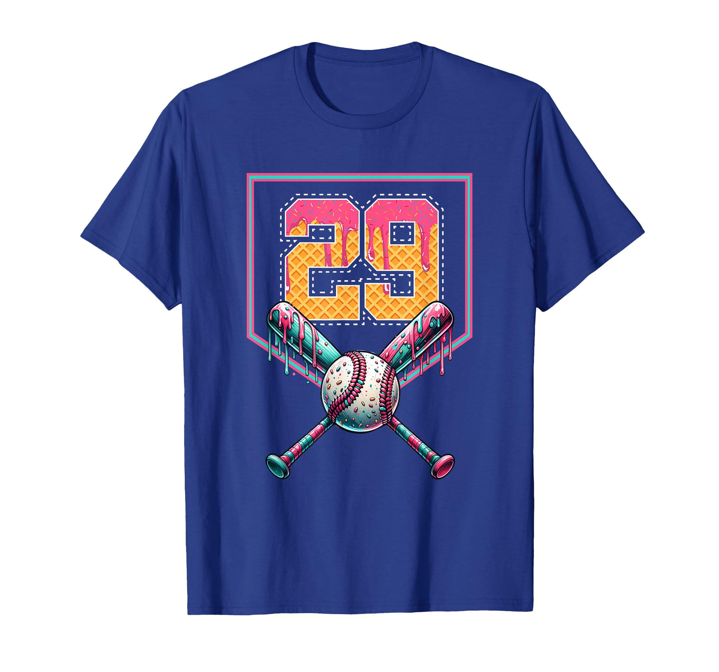 Baseball Drip Number 29 Player Or 29th Birthday T-Shirt