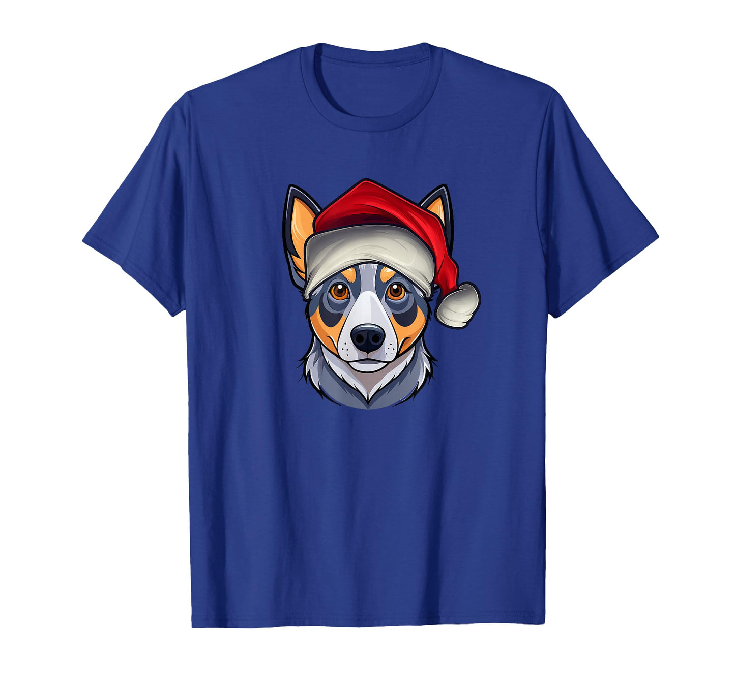 Funny Santa Hat Xmas Pajamas Blue Heeler Dog Christmas T-Shirt
