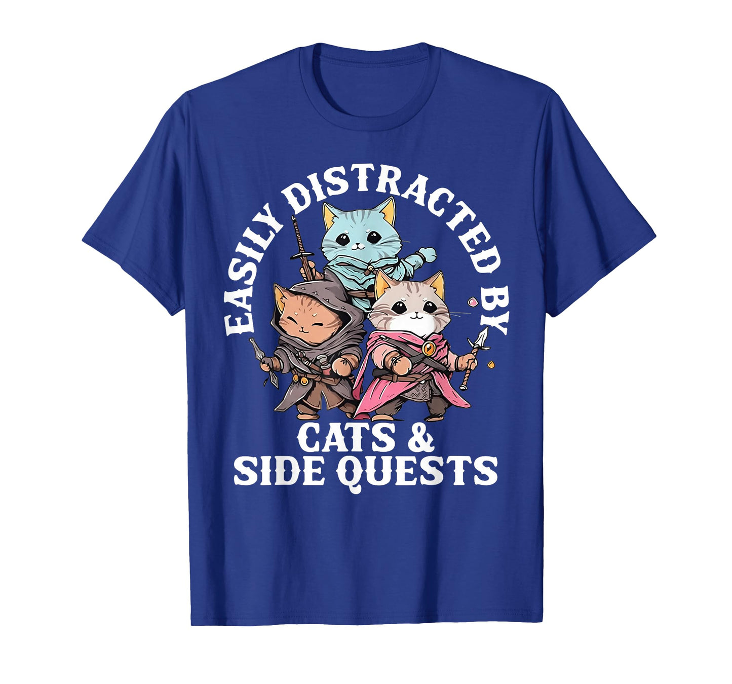 Easily Distracted by Cats and Side Quest T-Shirt