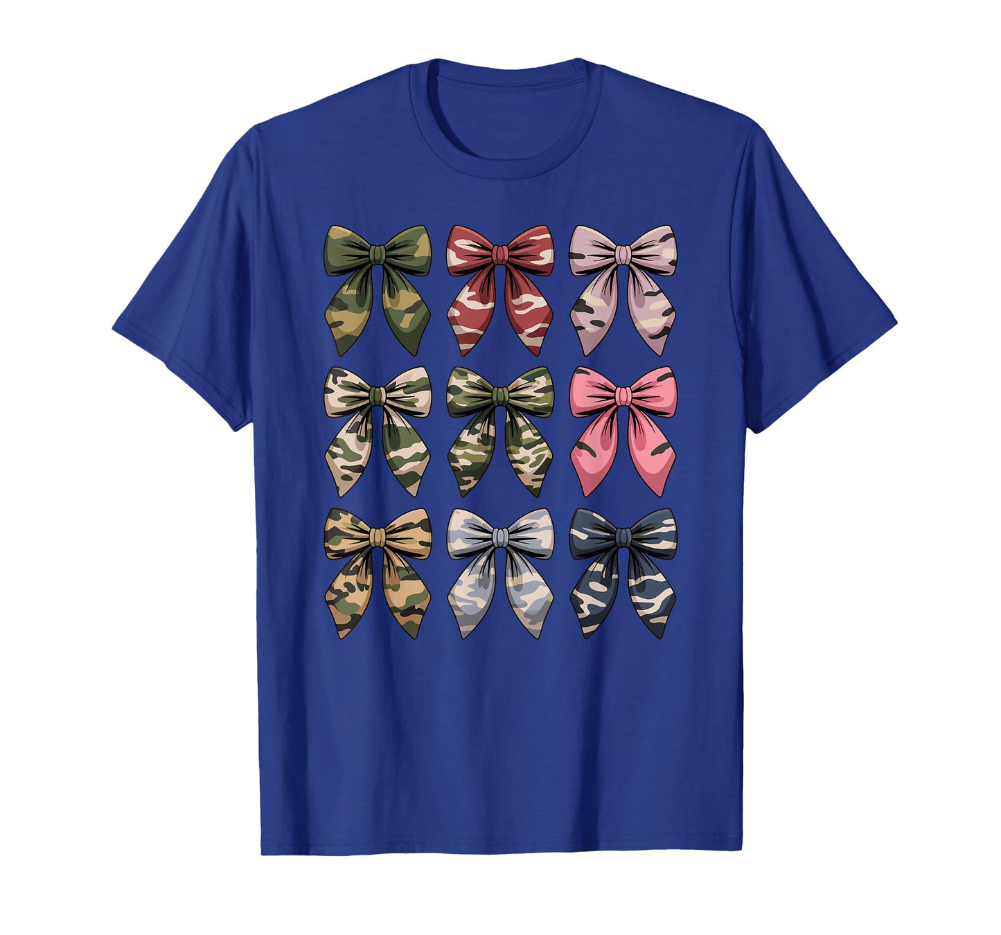 Camouflage Old Camo Bow Cute Country Hunting Women Girl T-Shirt