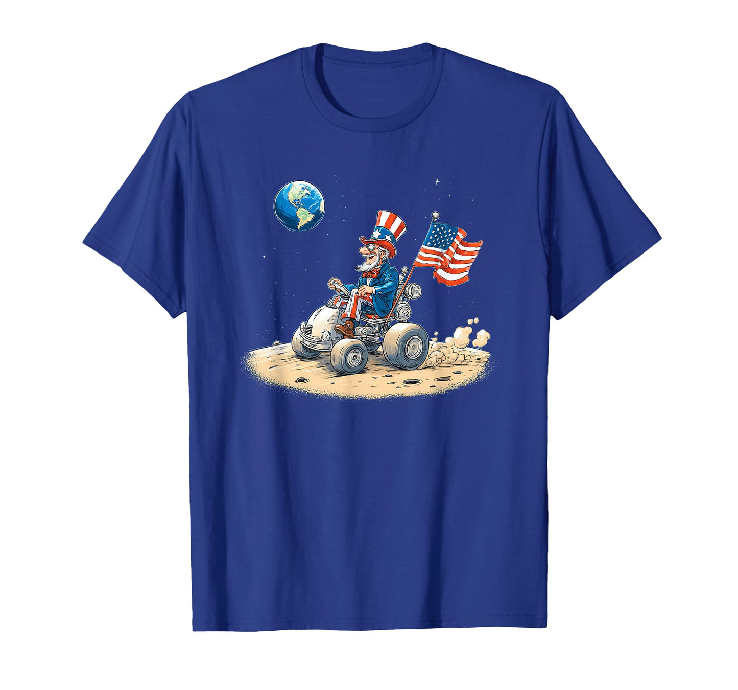Cool Moon Drive with Space Vehicle in US Colors T-Shirt