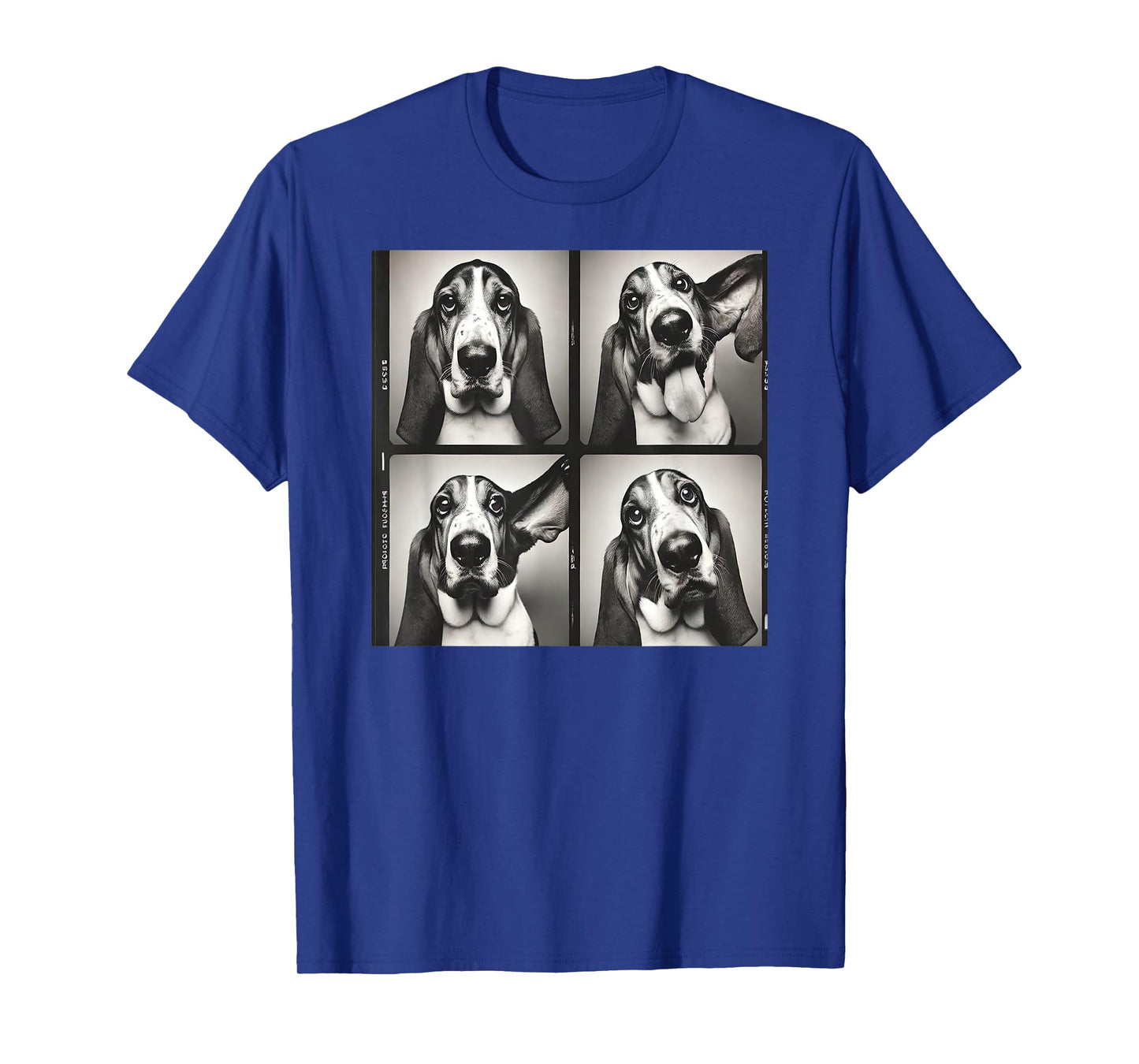 Retro Dog Basset Hound Photobooth Selfie Photostrip Dog Mom T-Shirt