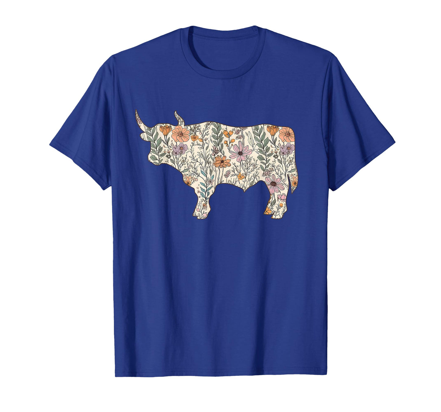 Western Highland Cow Boho Floral Farm Aesthetic Rodeo Women T-Shirt