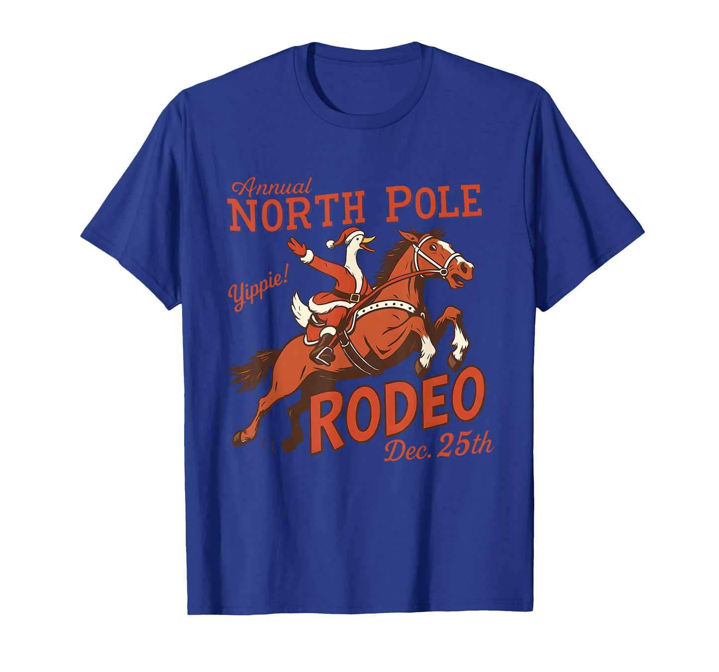 Annual North Pole Rodeo Funny Goose Christmas Western T-Shirt