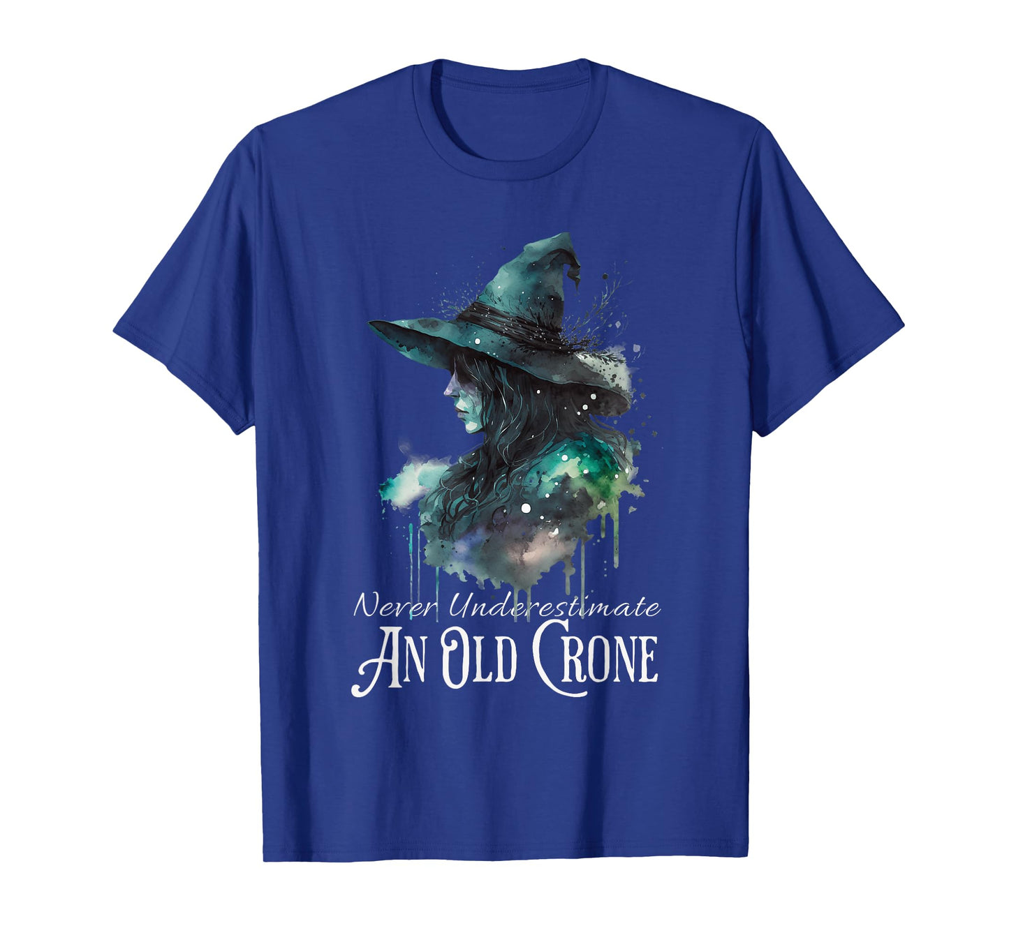 Never Underestimate an Old Crone Halloween Witch Women T-Shirt