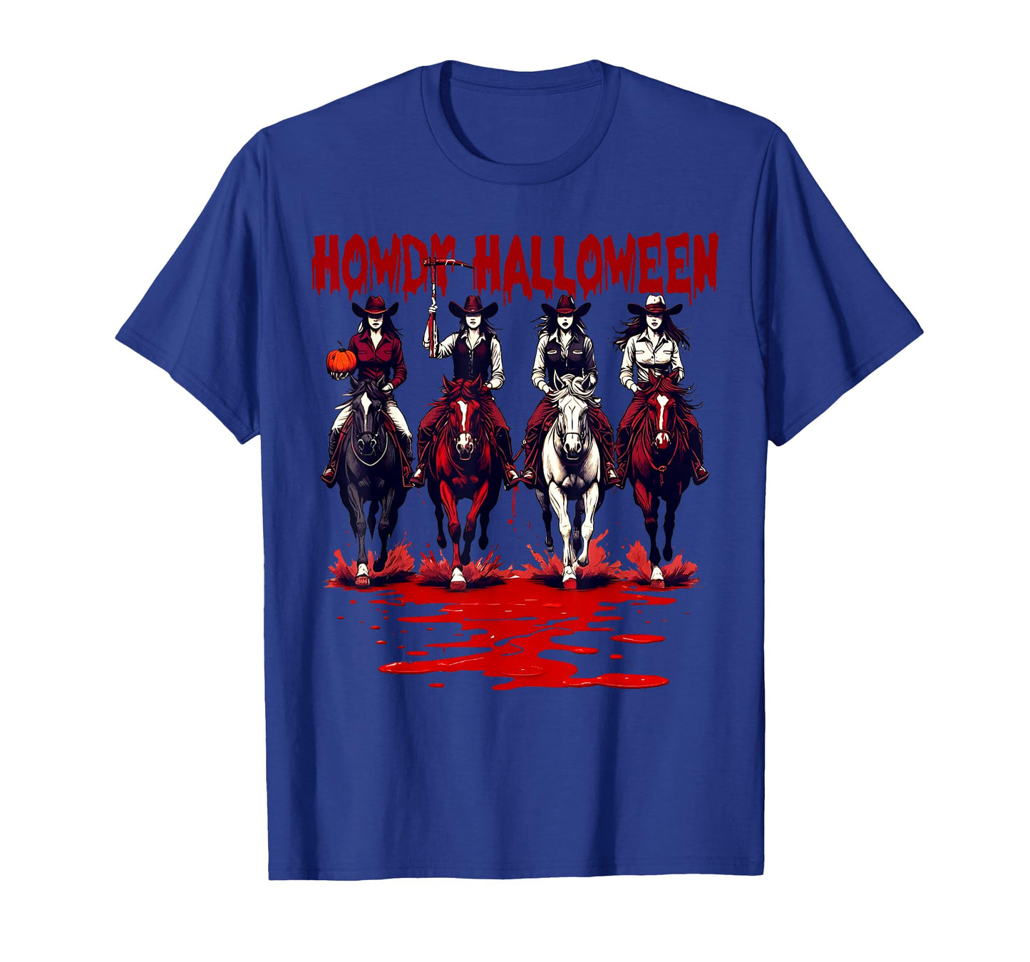 Howdy Halloween, Cowgirl Riding Halloween, Cowgirl Halloween T-Shirt