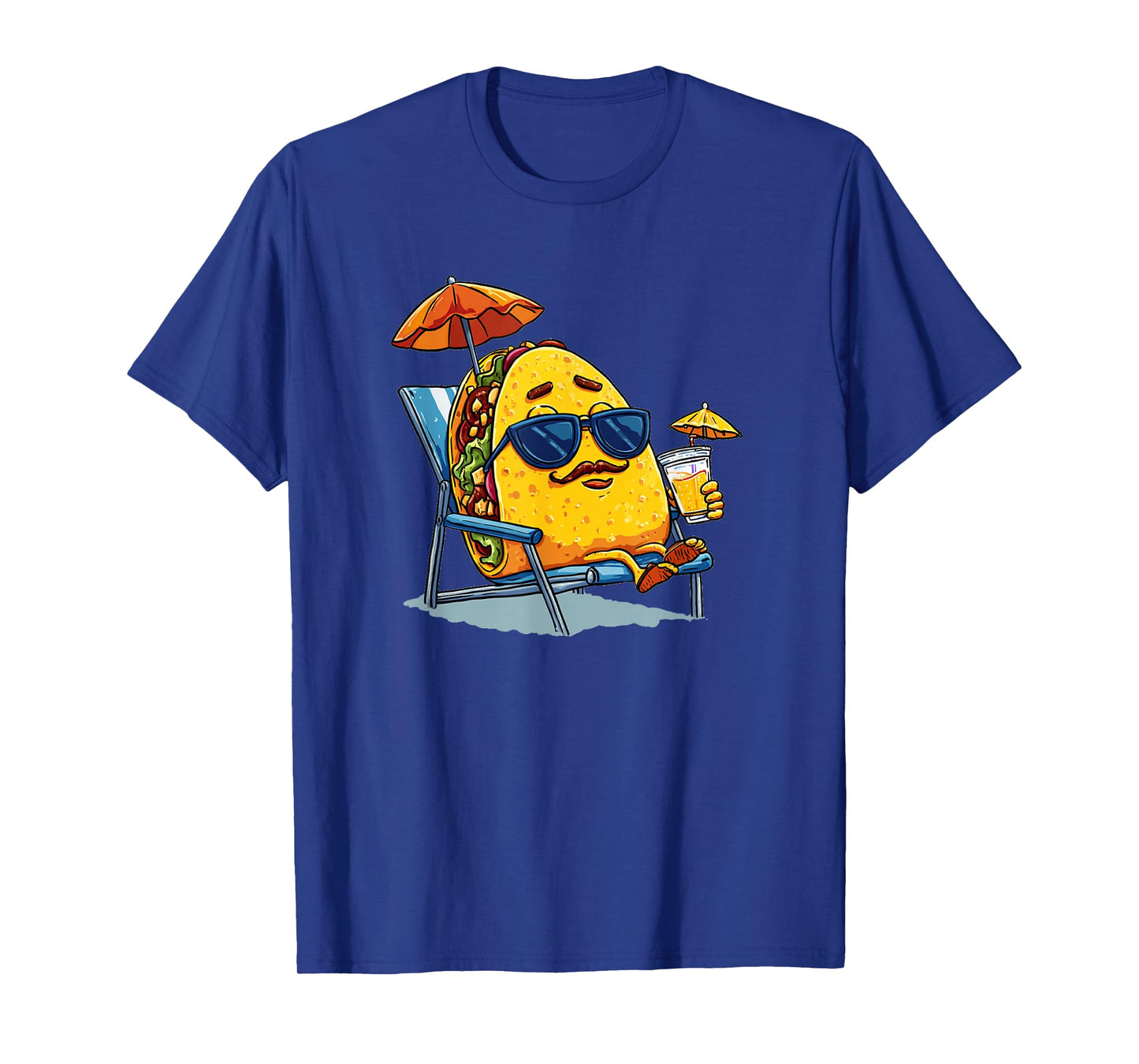 Funny Taco with Mustache Beard for Sunbath Lovers T-Shirt